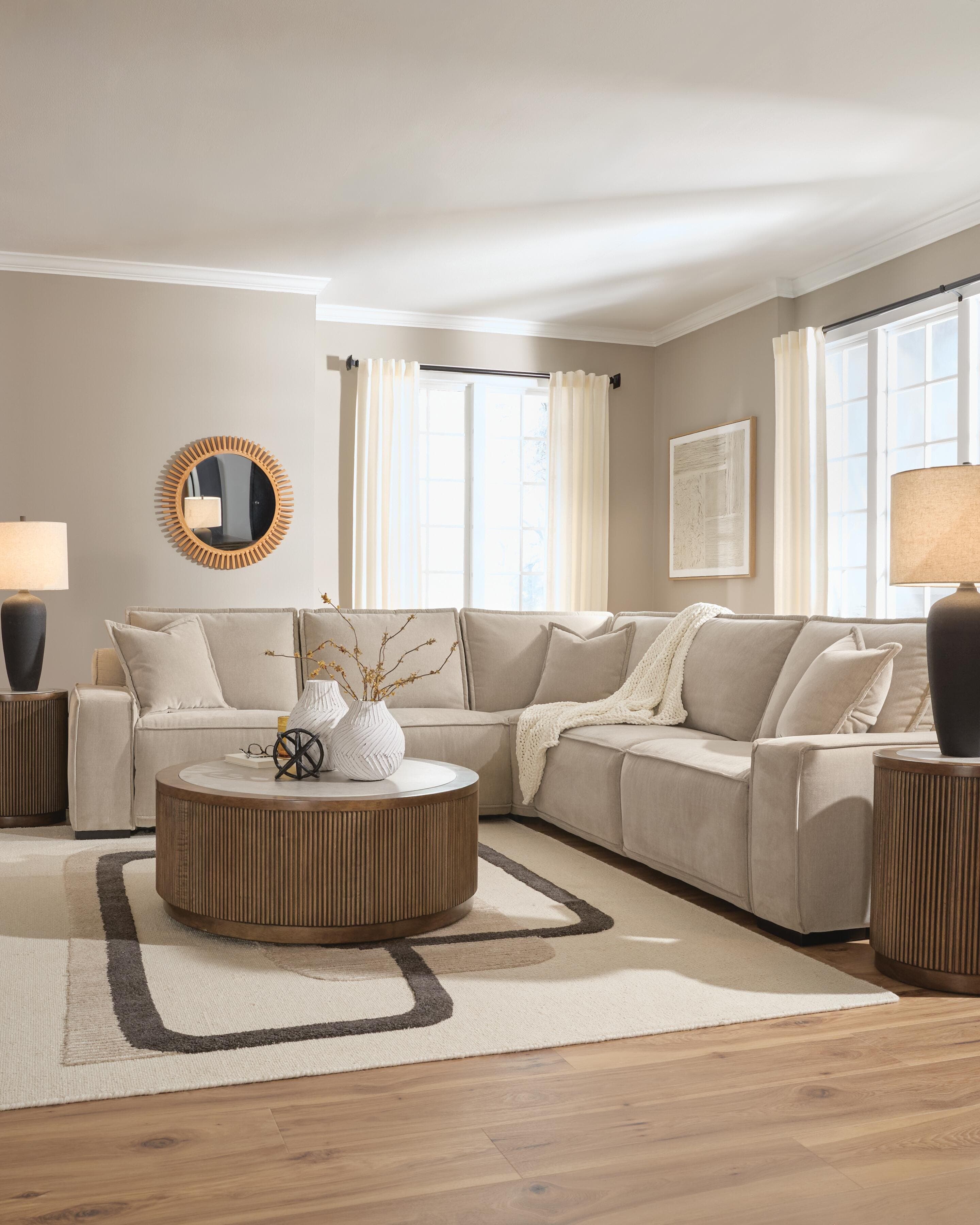 Carceri 5-Piece Power Sectional Reclining Sofa — Cashmere — view 5