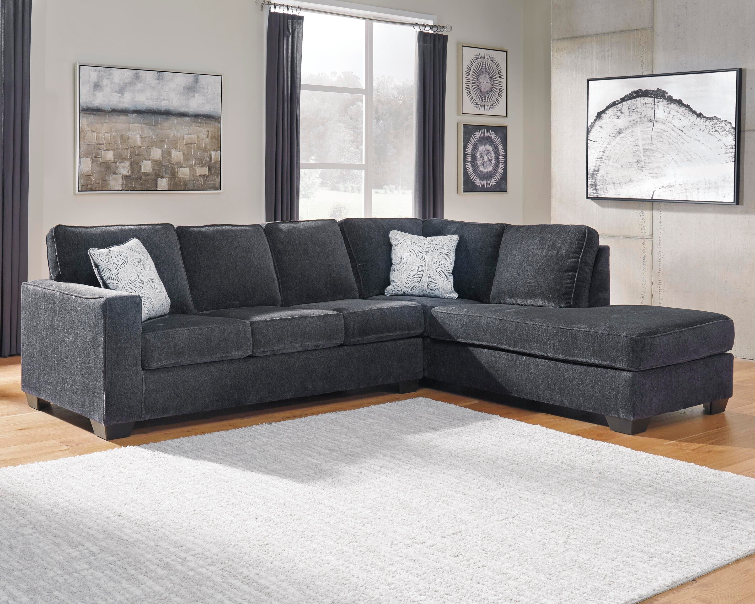 Altari 2-Piece Sectional with Chaise — Black/Gray — view 4