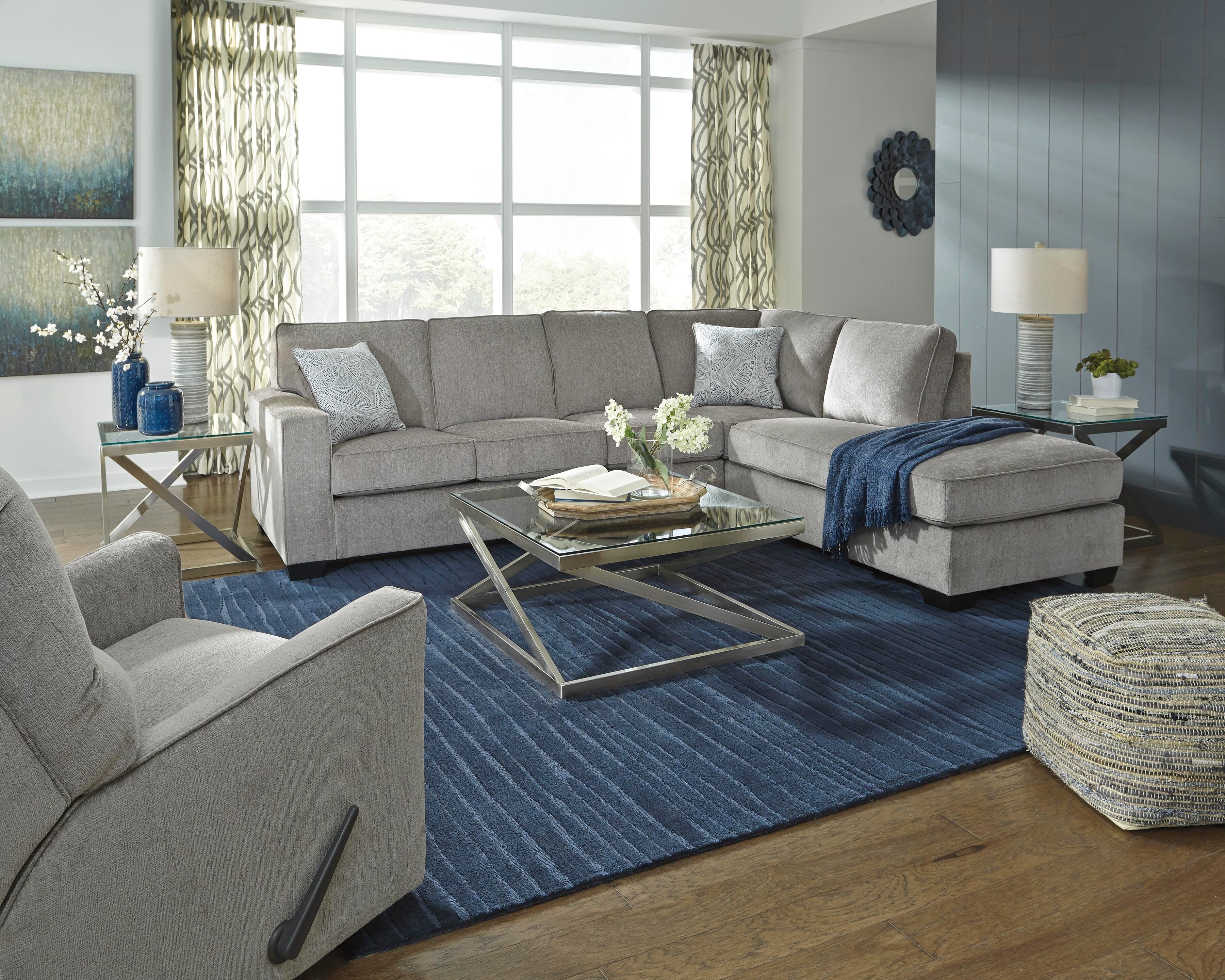 Altari 2-Piece Sectional with Chaise — Black/Gray — view 3