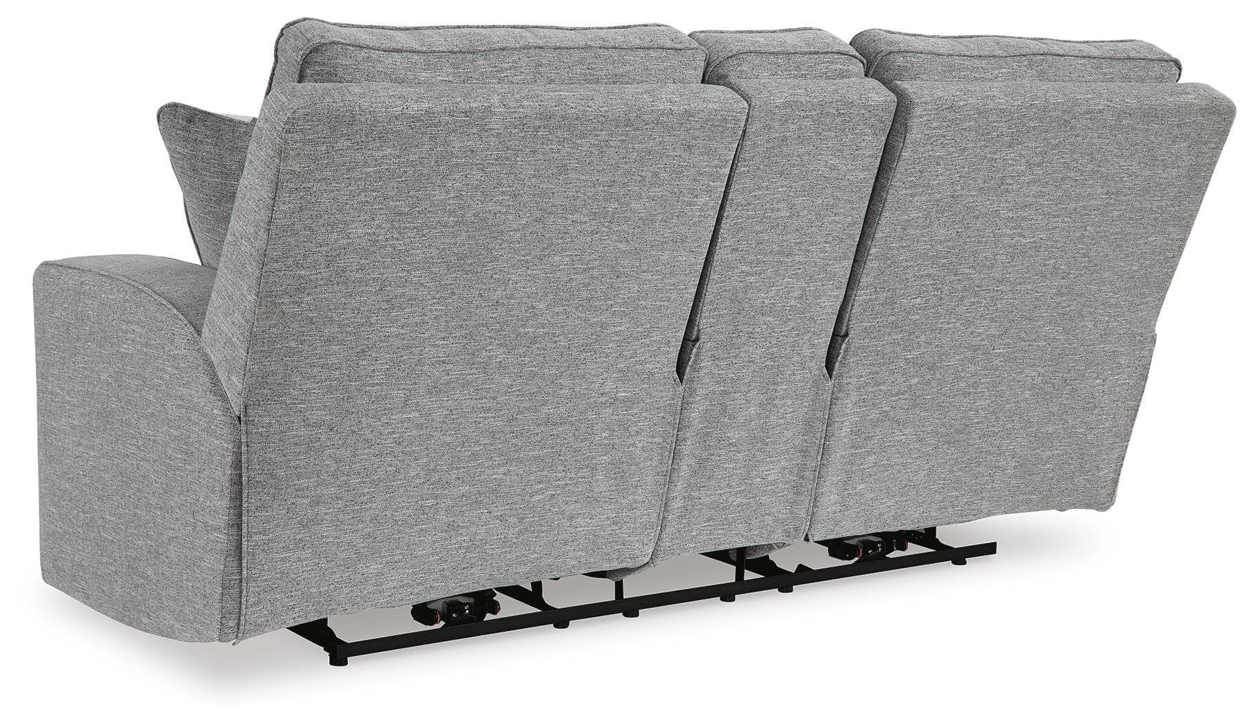 Biscoe Power Reclining Loveseat with Console — Black/Gray — view 6