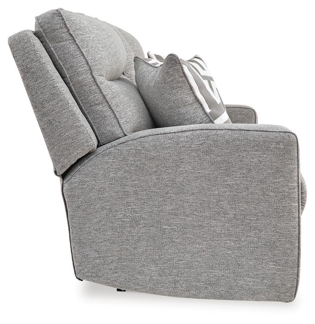 Biscoe Power Reclining Loveseat with Console — Black/Gray — view 5