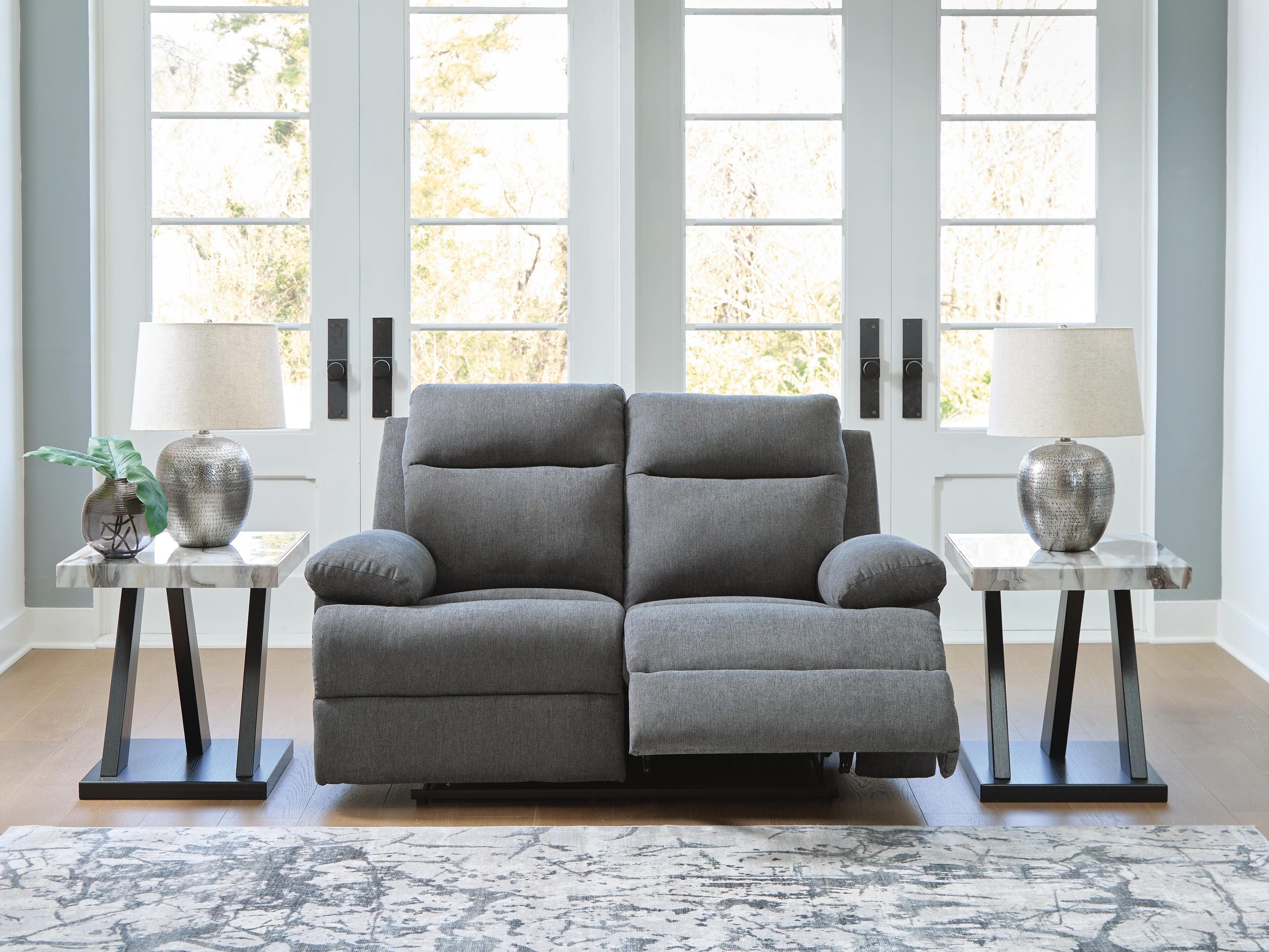 Tarrant Reclining Loveseat — Black/Gray — view 2