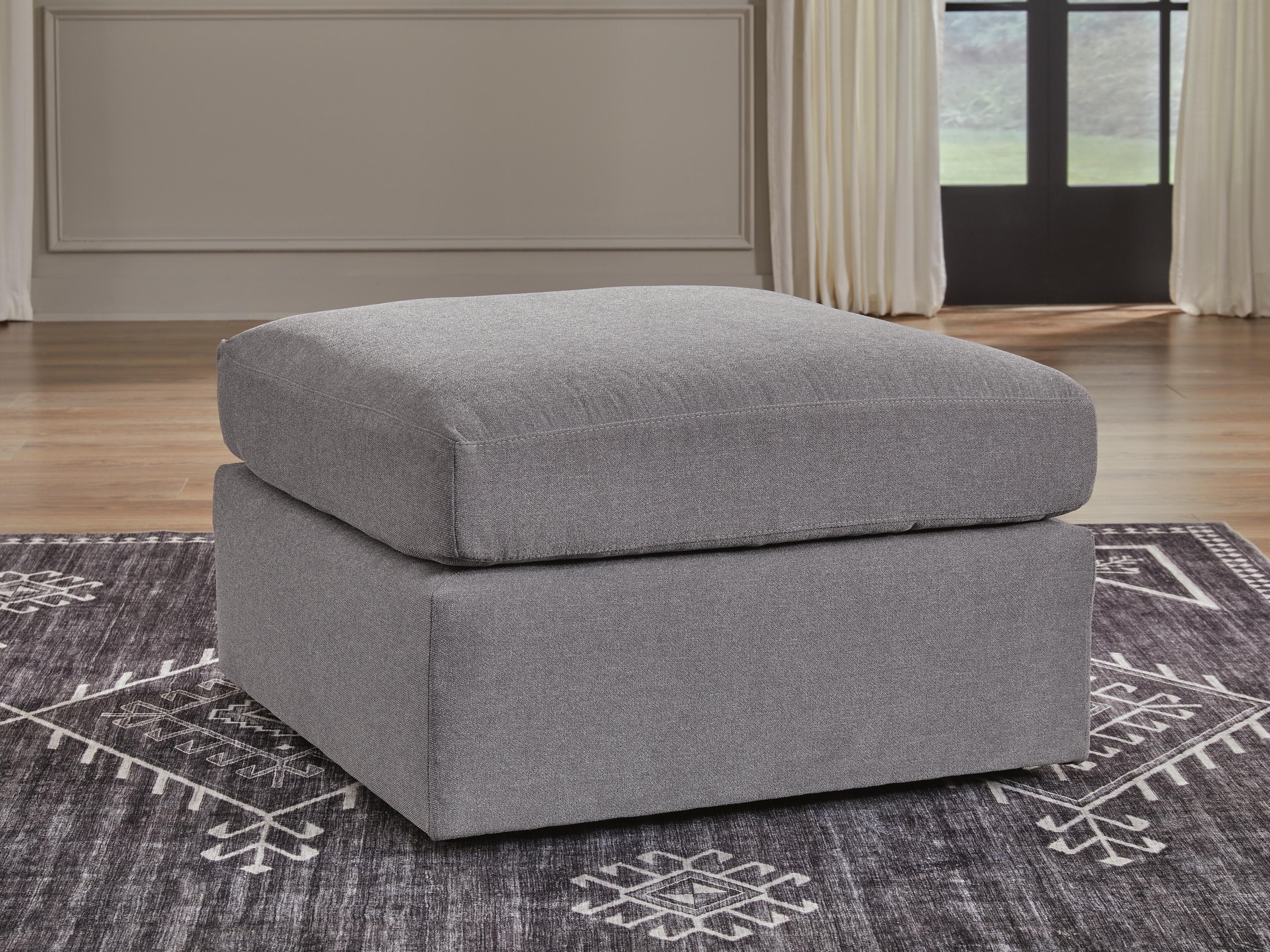 Modmax Oversized Accent Ottoman — Black/Gray — view 2