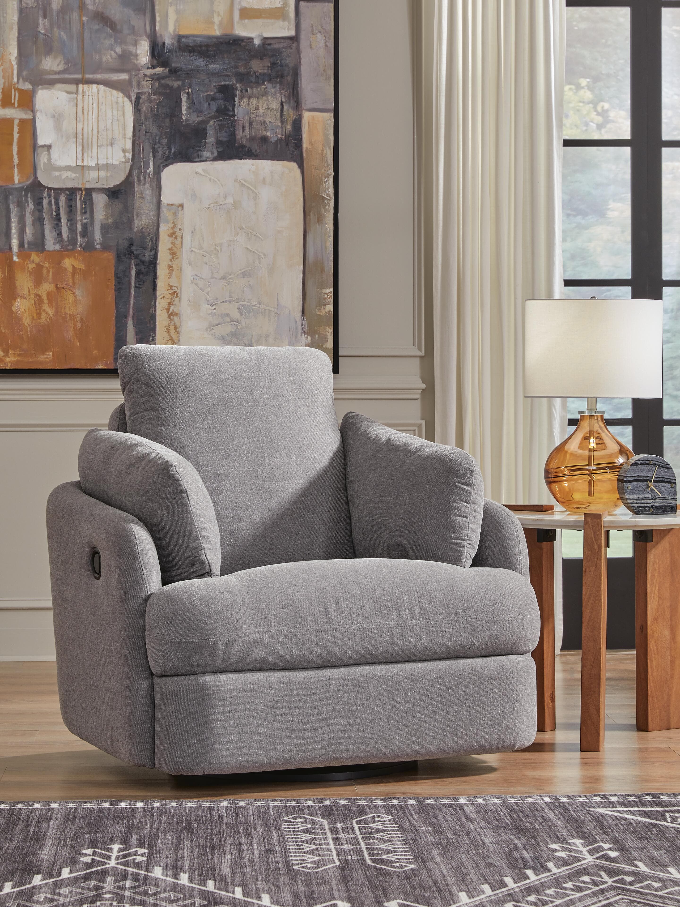 Modmax Swivel Glider Recliner — Black/Gray — view 2