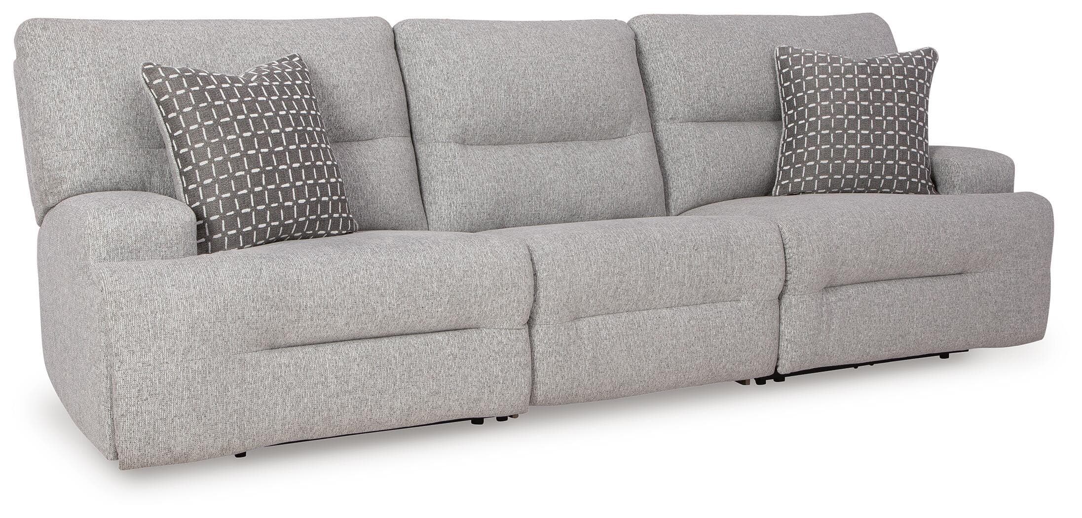 Acklen Place 3-Piece Power Reclining Sectional Sofa — Pewter — view 3