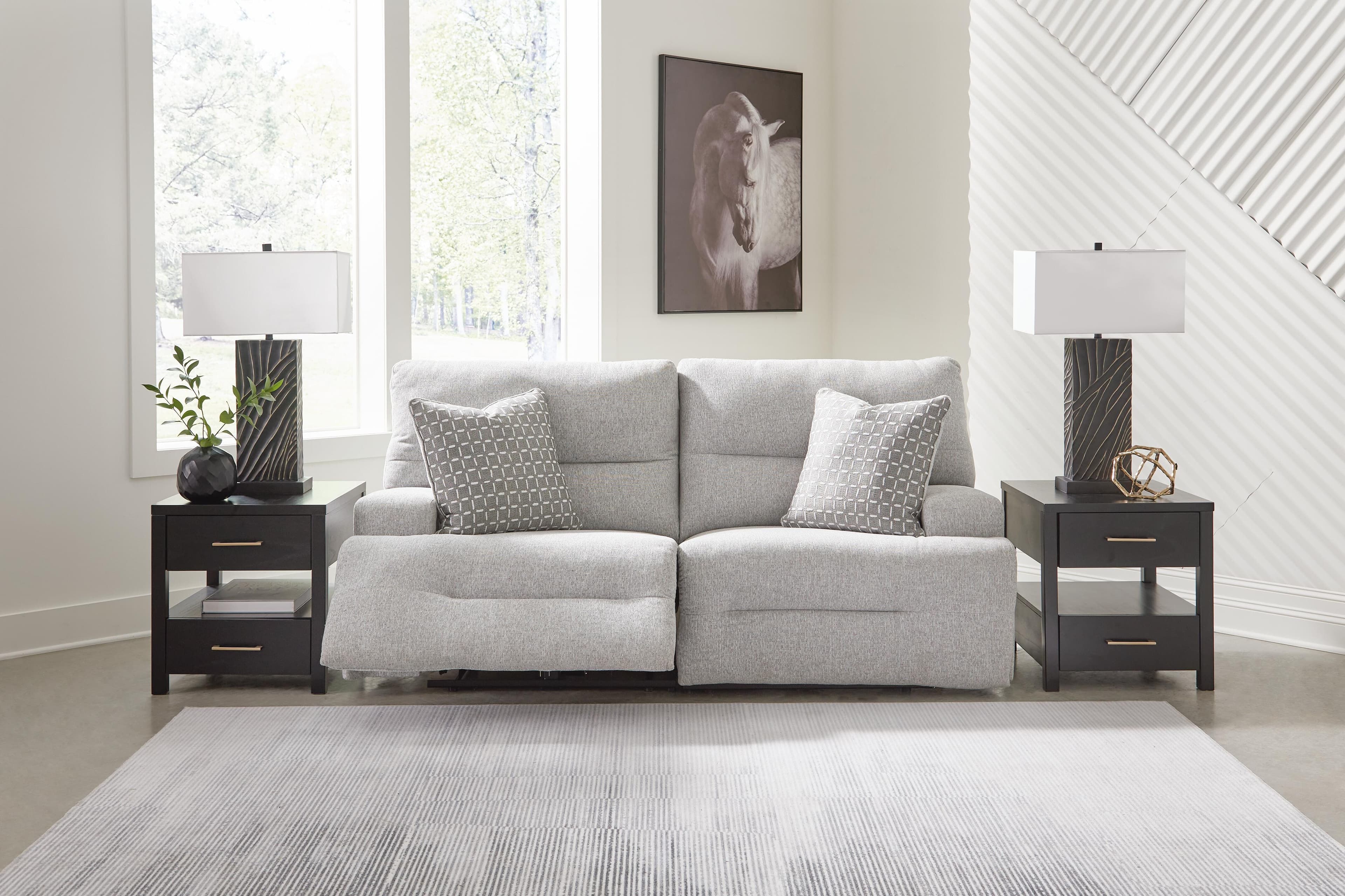 Acklen Place 2-Piece Power Reclining Sectional Loveseat — Pewter — view 2