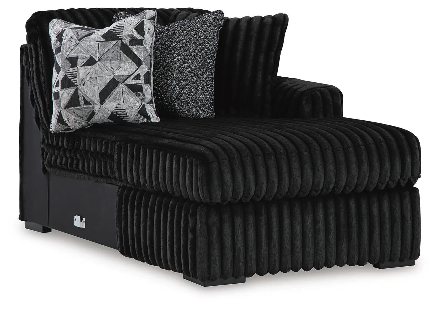 Midnight-Madness 3-Piece Sectional with Chaise — Onyx — view 3