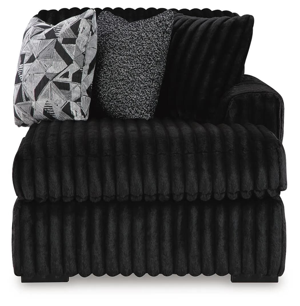 Midnight-Madness 3-Piece Sectional with Chaise — Onyx — view 2