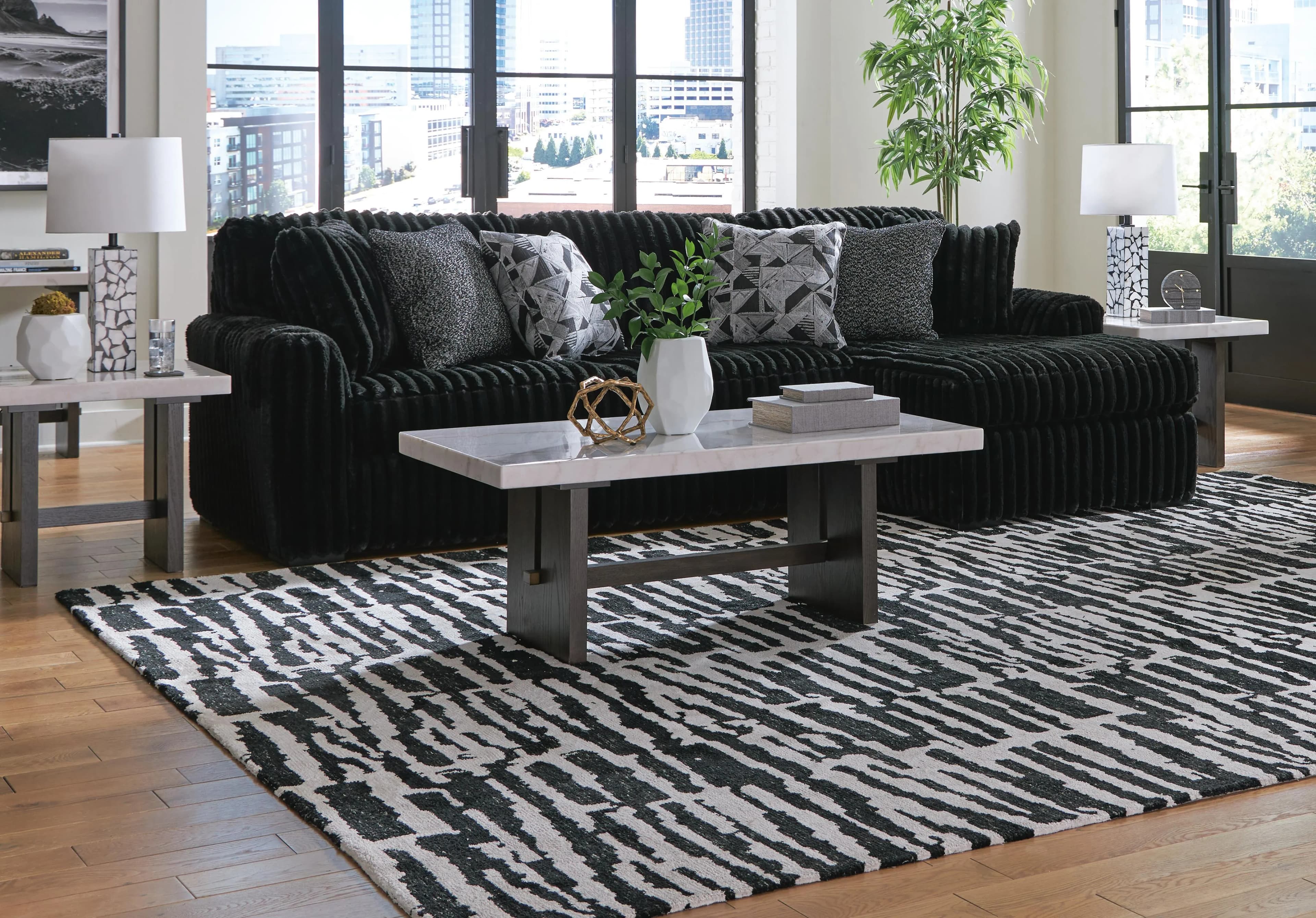 Midnight-Madness 3-Piece Sectional with Chaise — Onyx — view 3