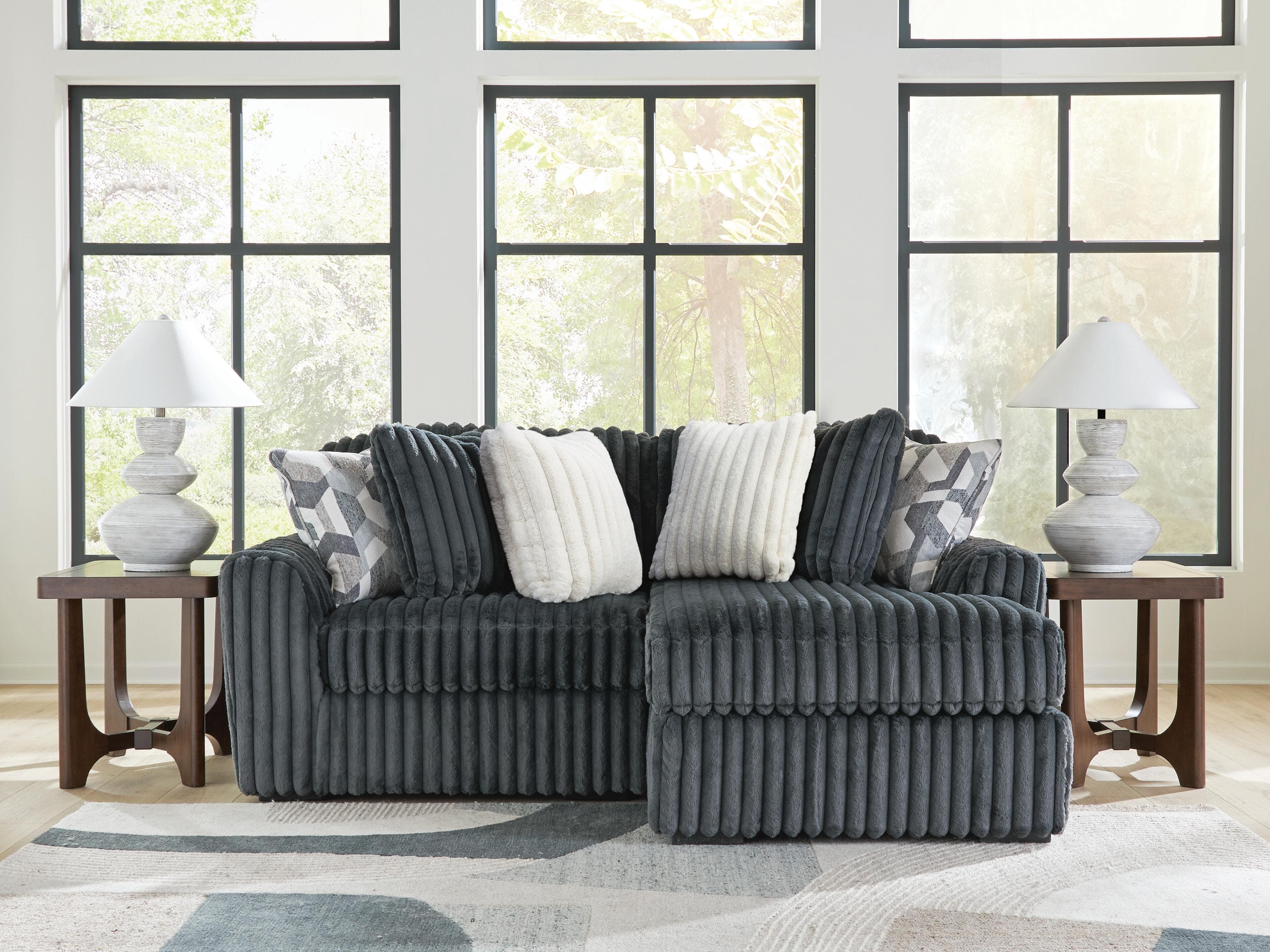 Midnight-Madness 2-Piece Sectional with Chaise — Gunmetal — view 2