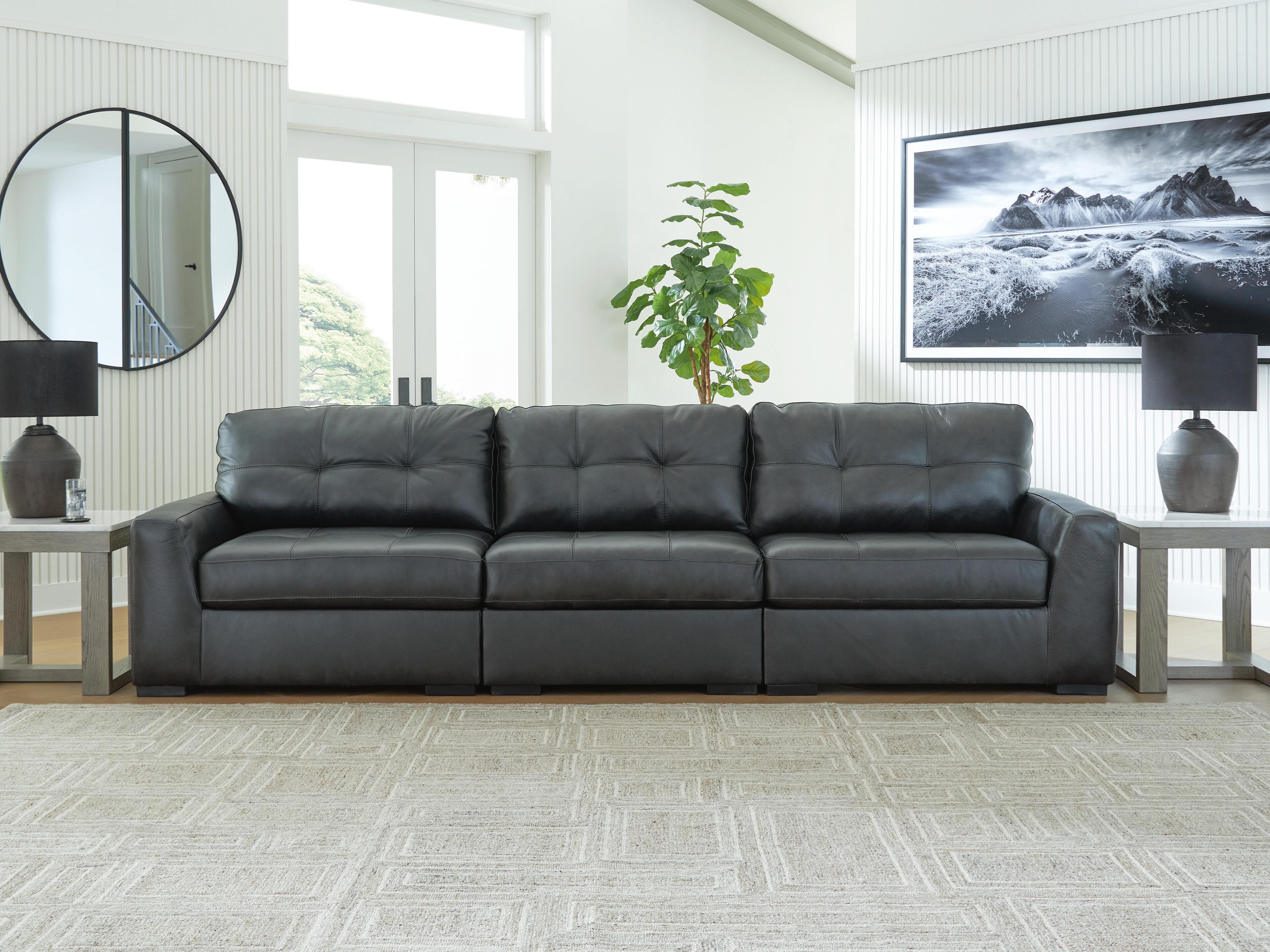 Brindley Pier 3-Piece Sectional Sofa — Black/Gray — view 2