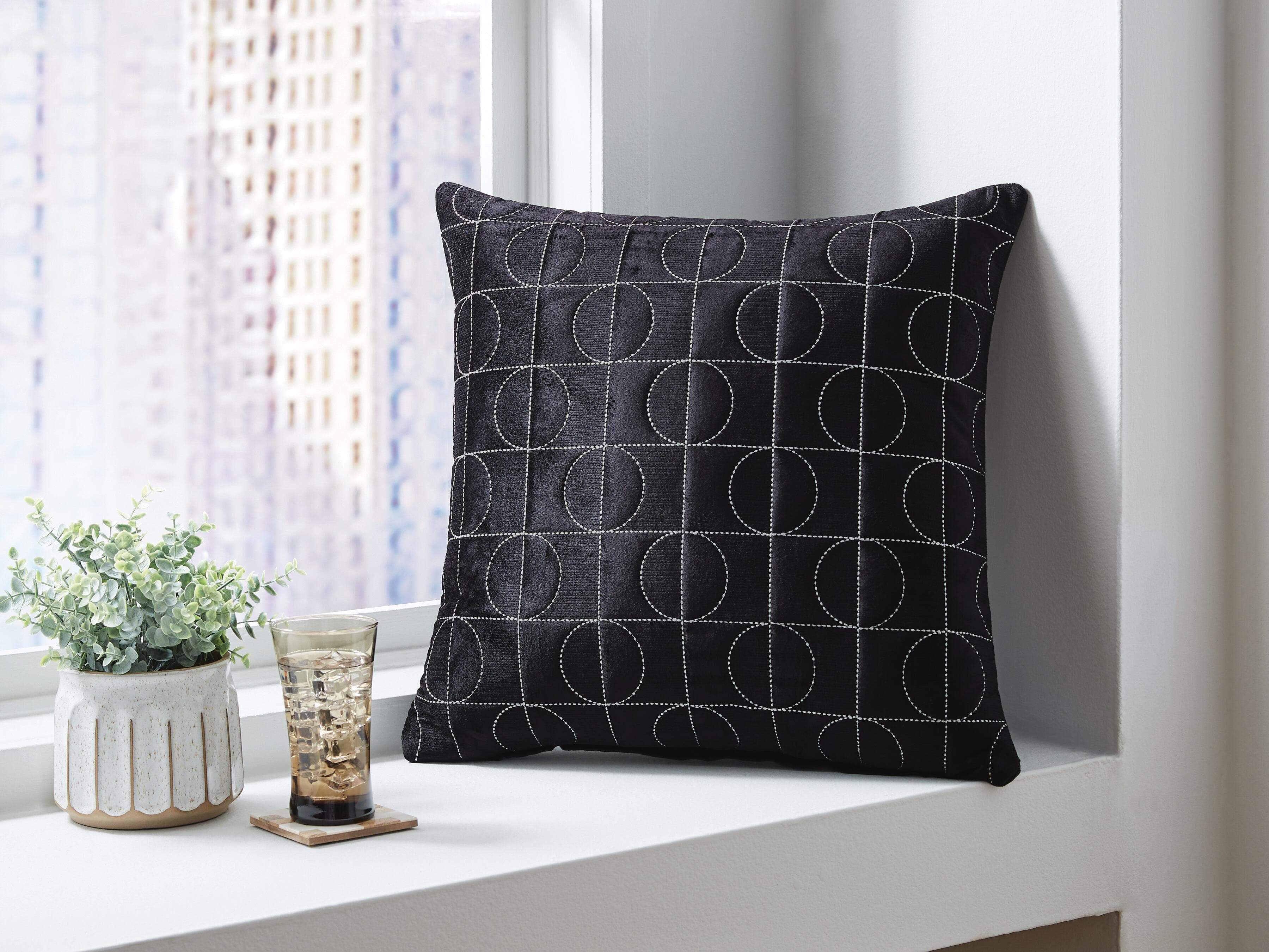 Kydner Pillow (Set of 4) — Black/Silver — view 2