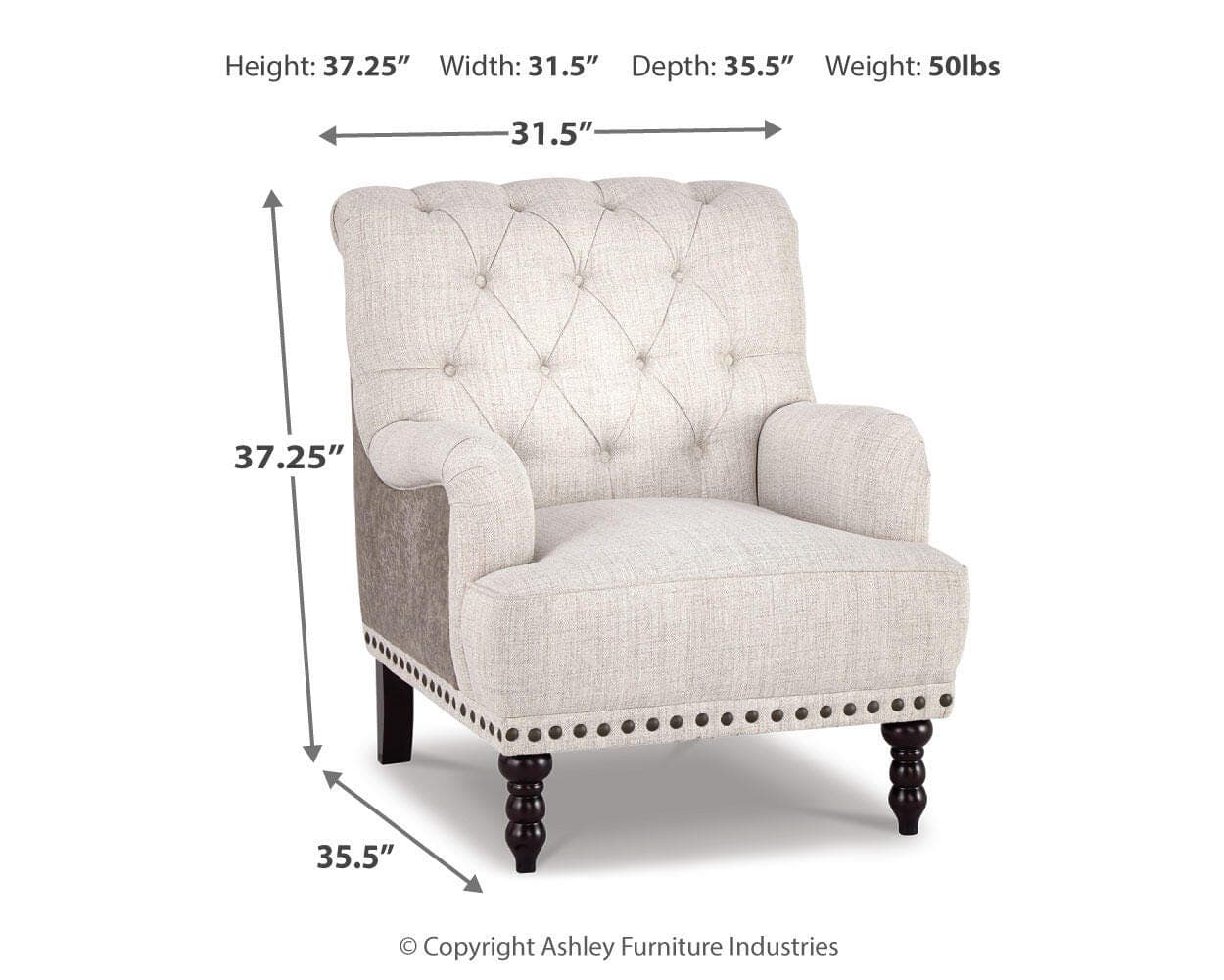 Tartonelle Accent Chair — Brown/Beige — view 3
