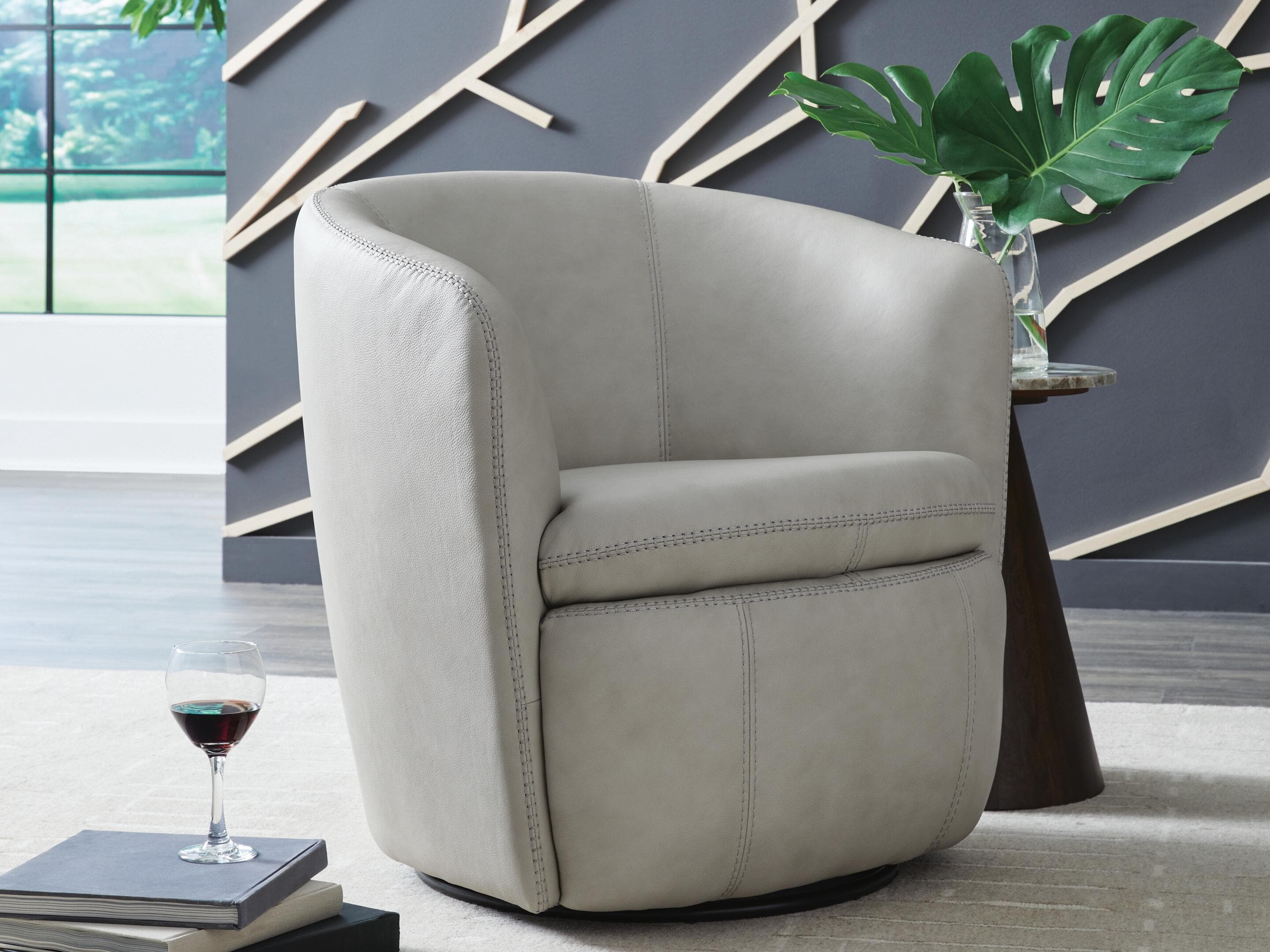 Kierreys Swivel Accent Chair — Bone — view 2