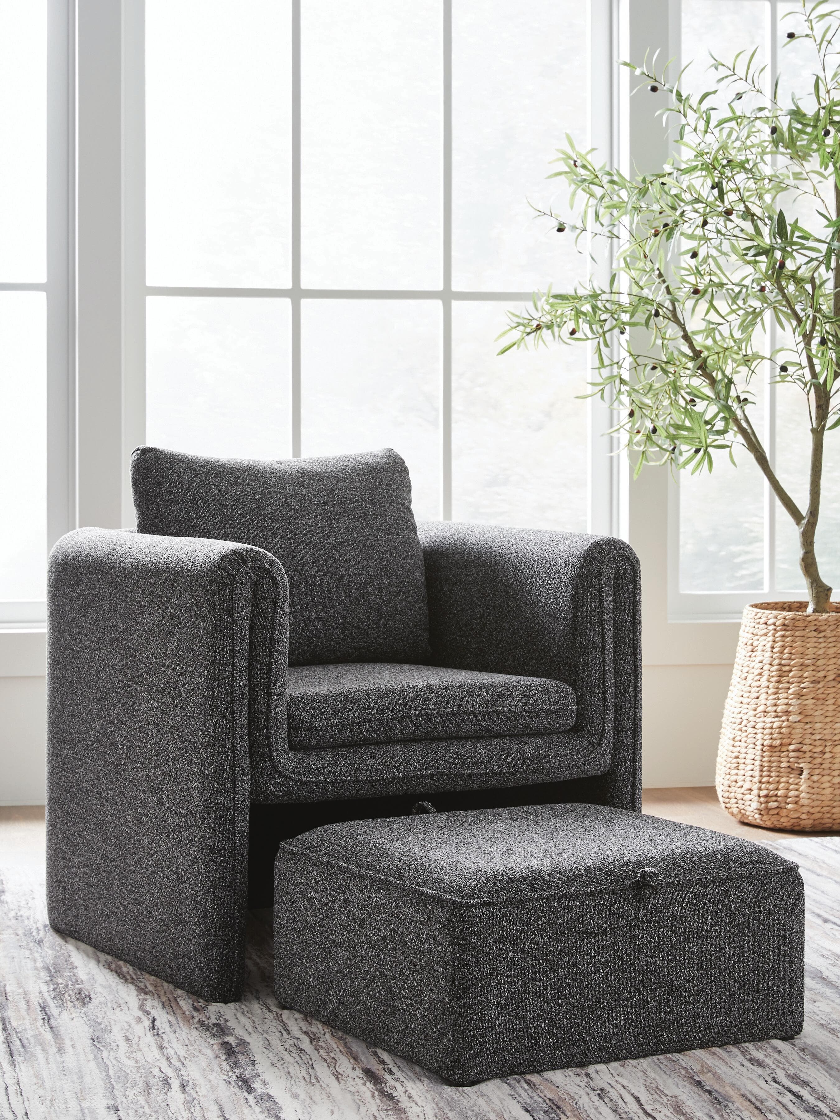 Vreni Accent Chair — Charcoal/Black — view 2