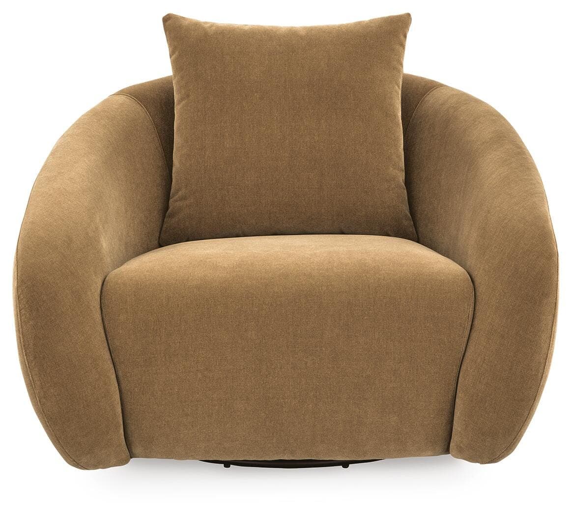 Yahya Swivel Accent Chair — Camel — view 3
