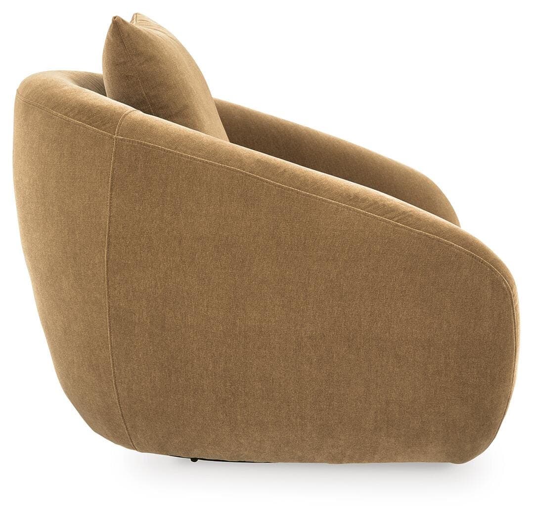 Yahya Swivel Accent Chair — Camel — view 4