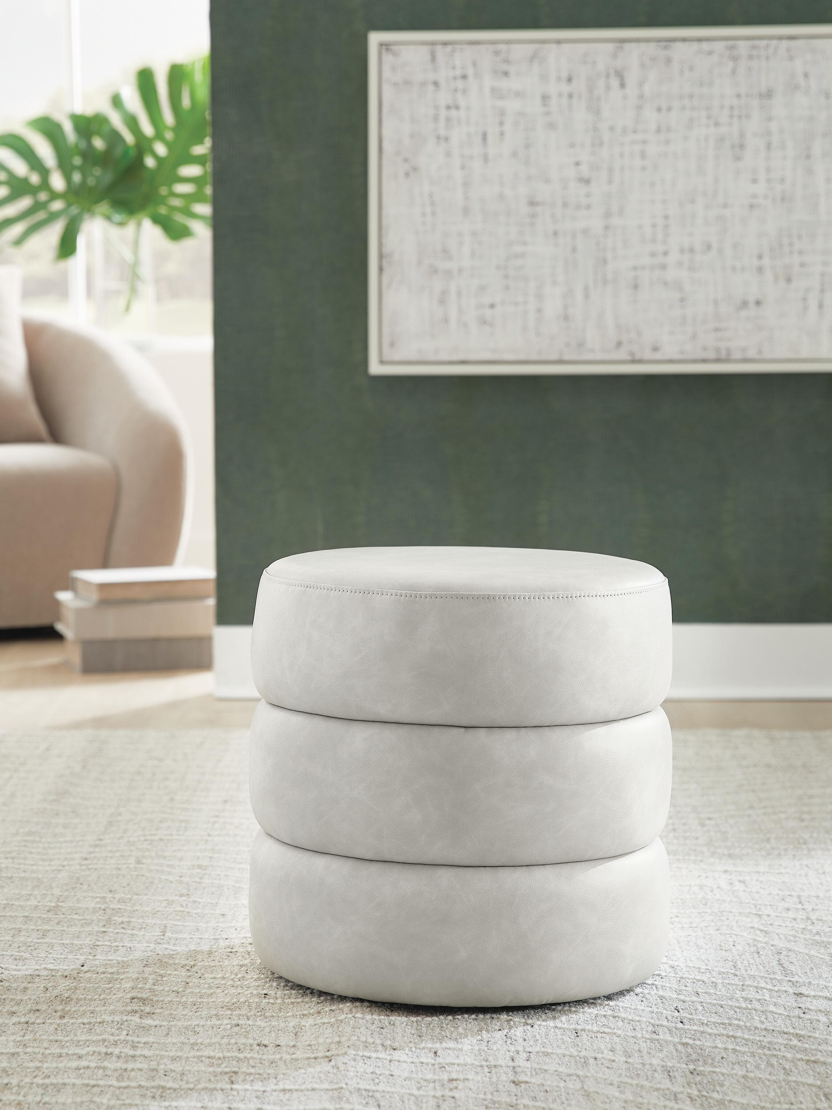 Ummi Swivel Accent Ottoman — Bone — view 2
