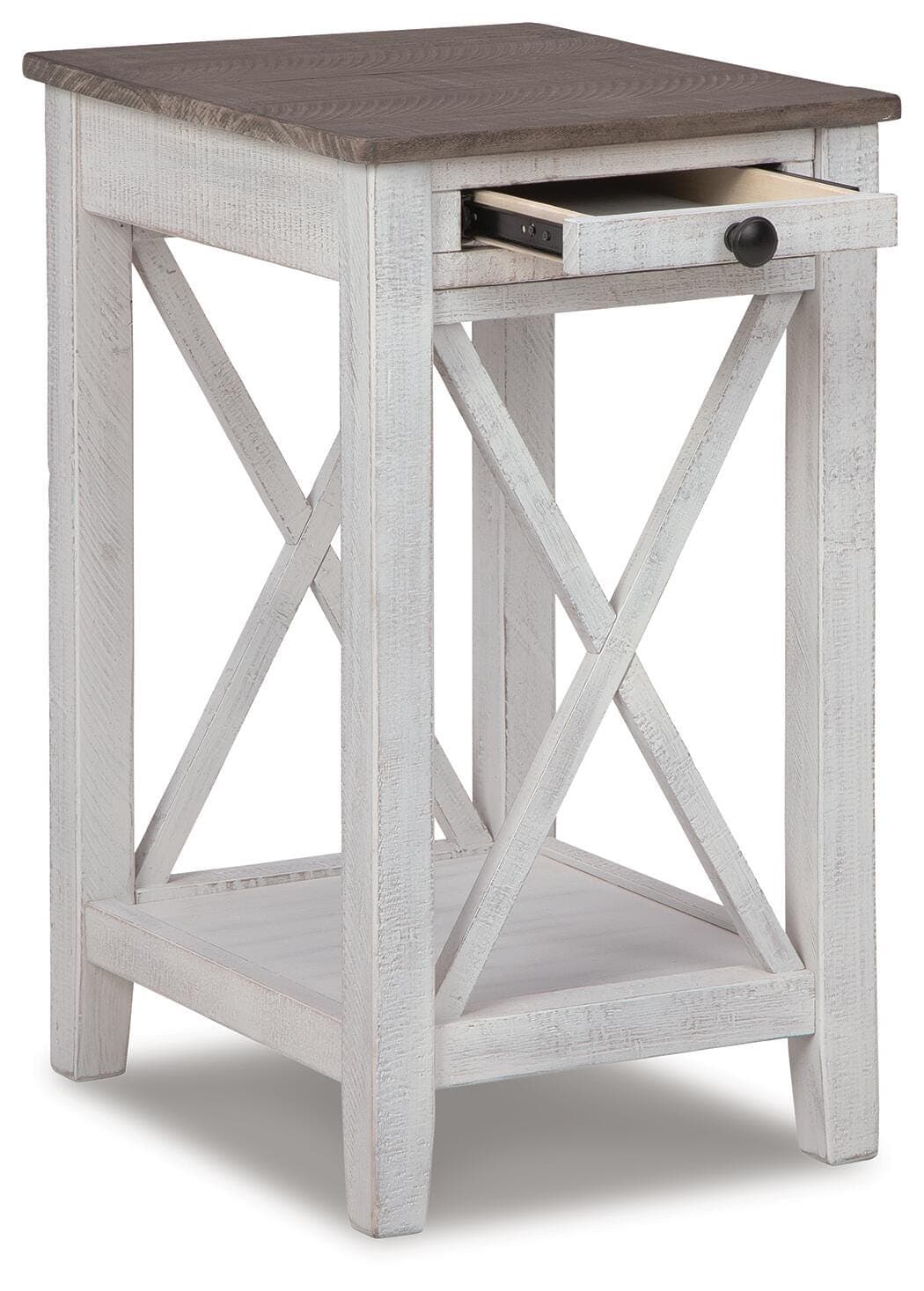 Adalane Accent Table — White;Brown/Beige — view 3