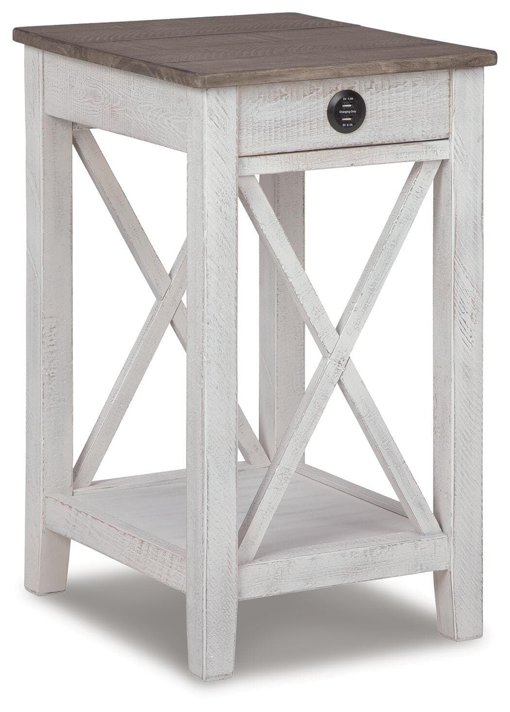 Adalane Accent Table — White;Brown/Beige — view 5