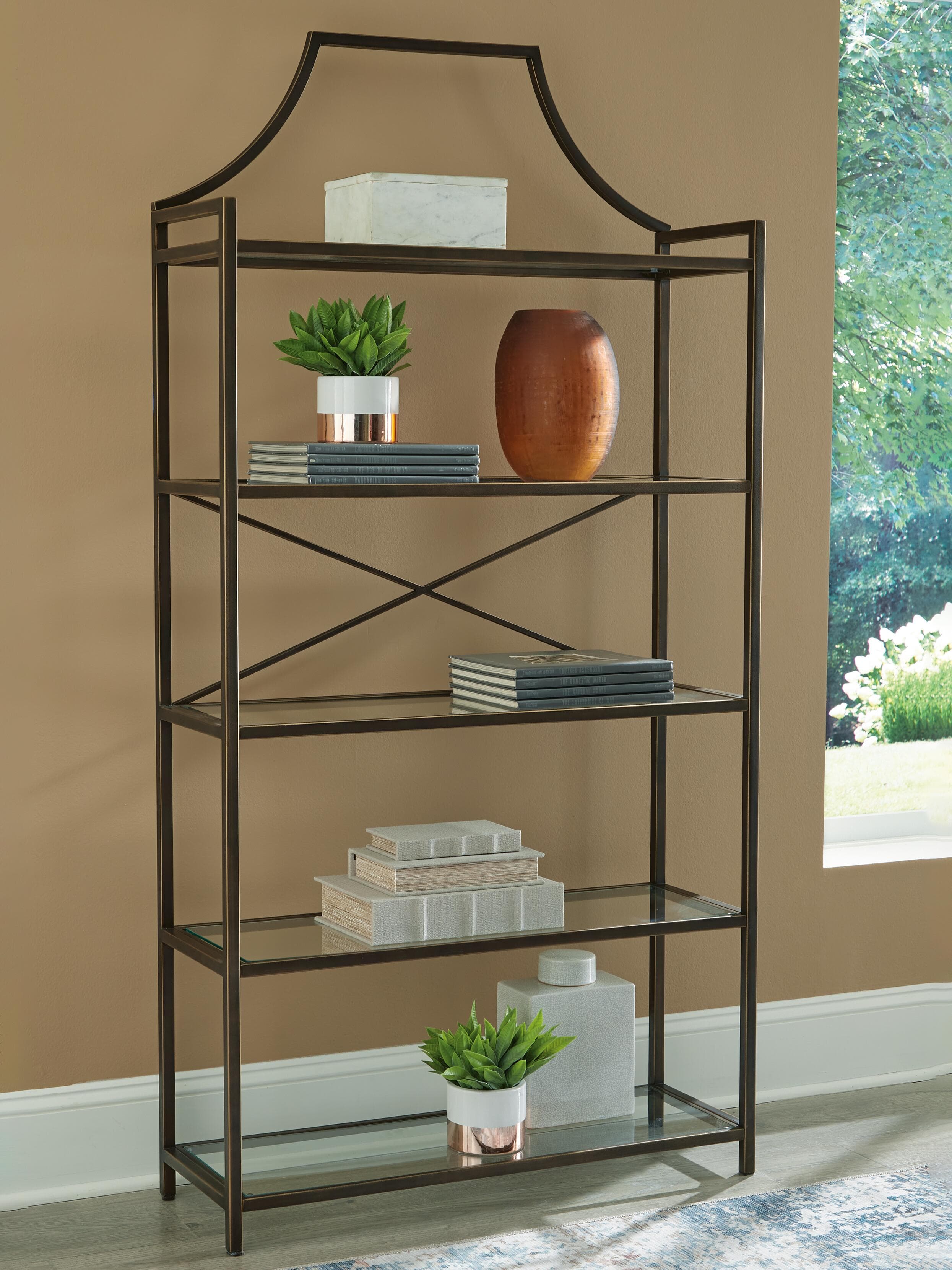 Bernonly 72" Bookcase — Metallic — view 2