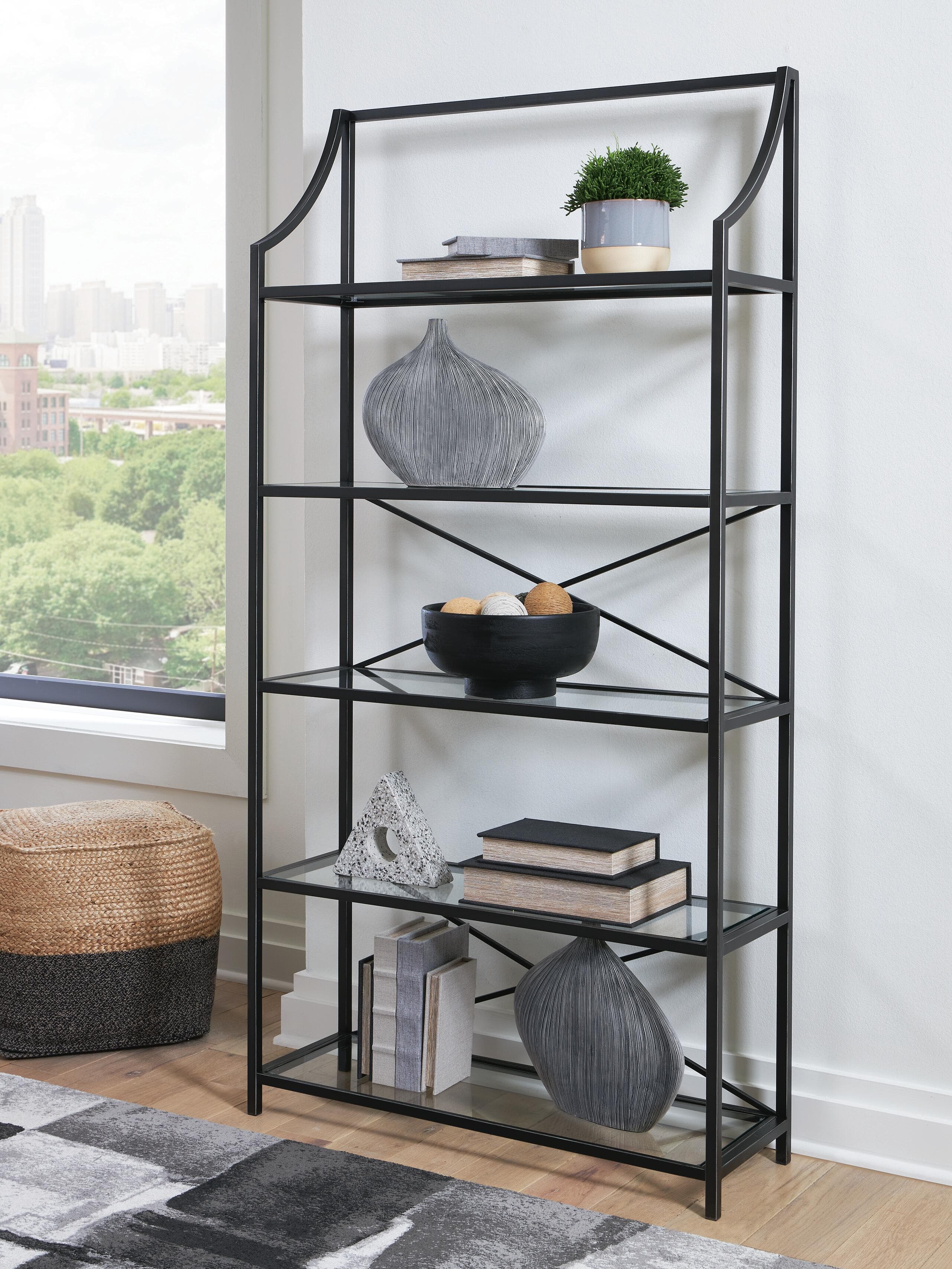 Dakerwell 72" Bookcase — Black/Gray — view 2