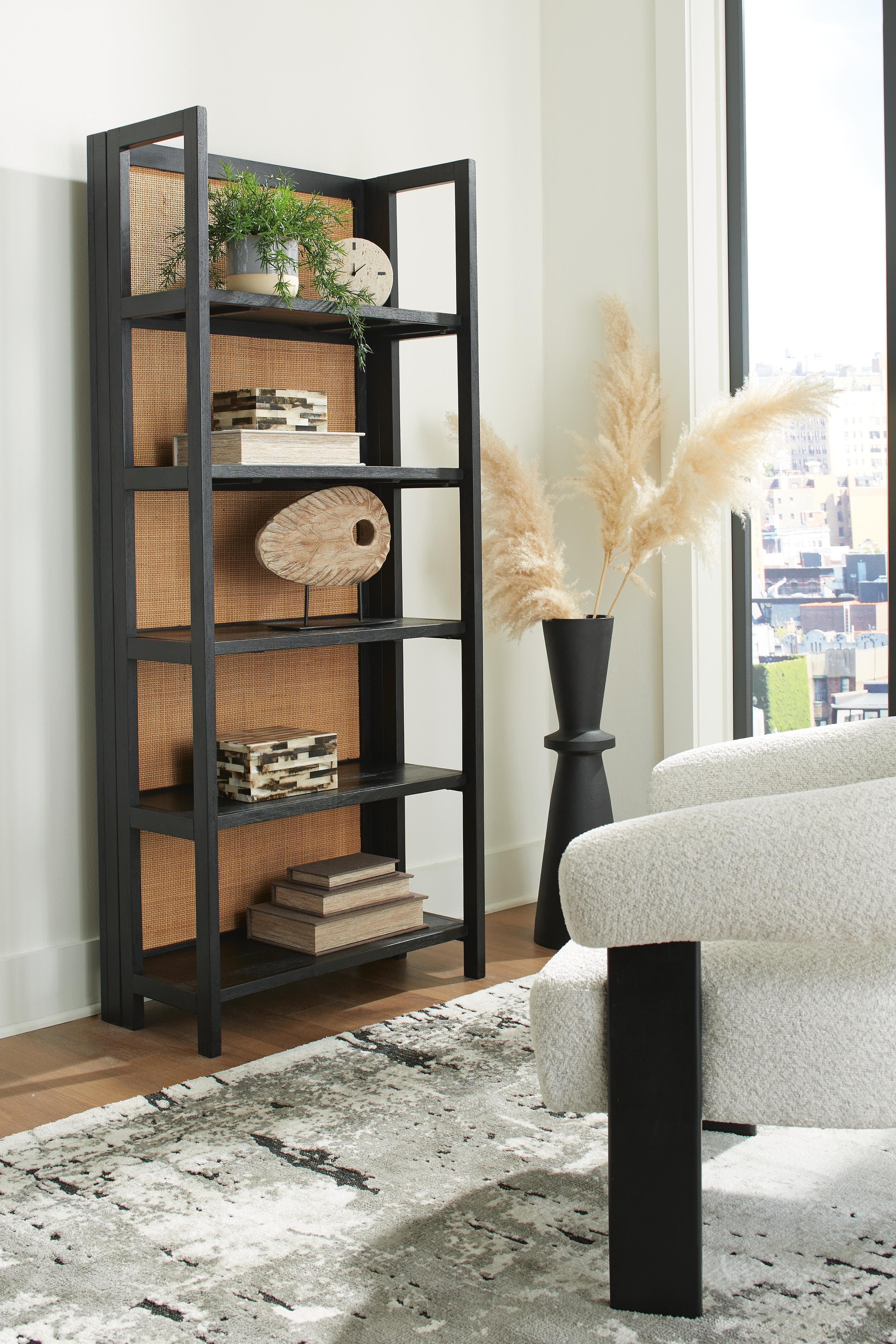 Abyard Bookcase — Black/Gray;Brown/Beige — view 2