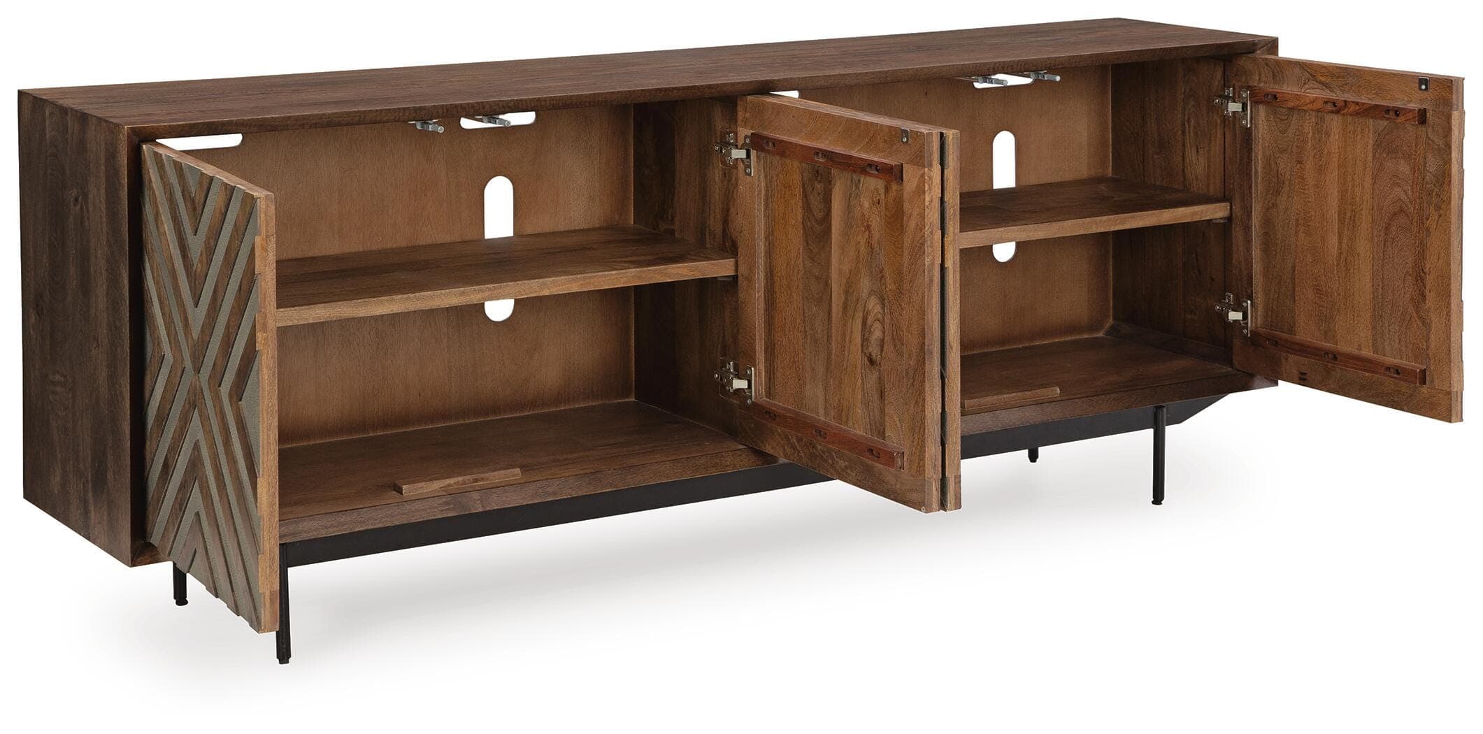 Dreggan Accent Cabinet — Black/Gray;Brown/Beige — view 3