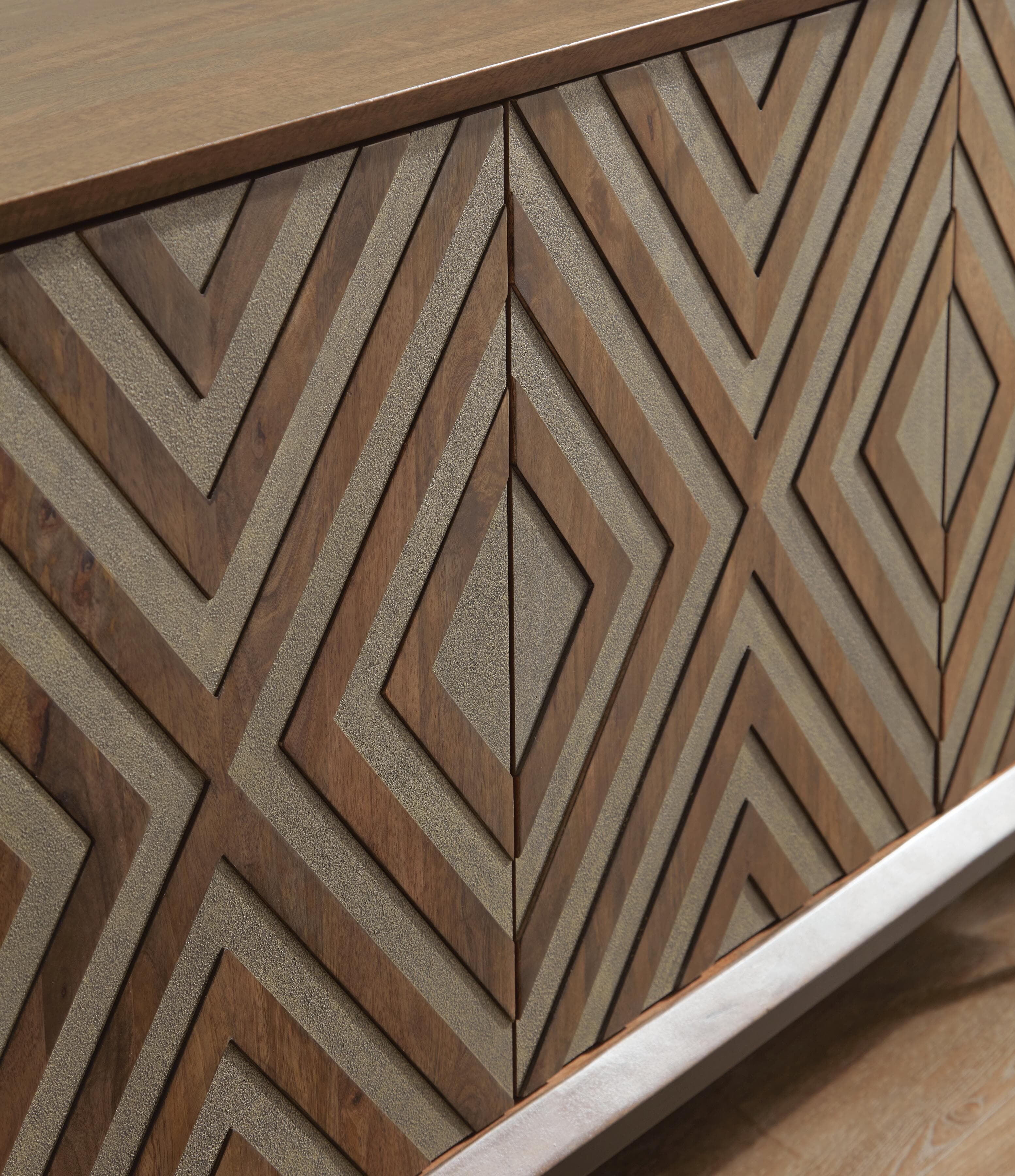 Dreggan Accent Cabinet — Black/Gray;Brown/Beige — view 7