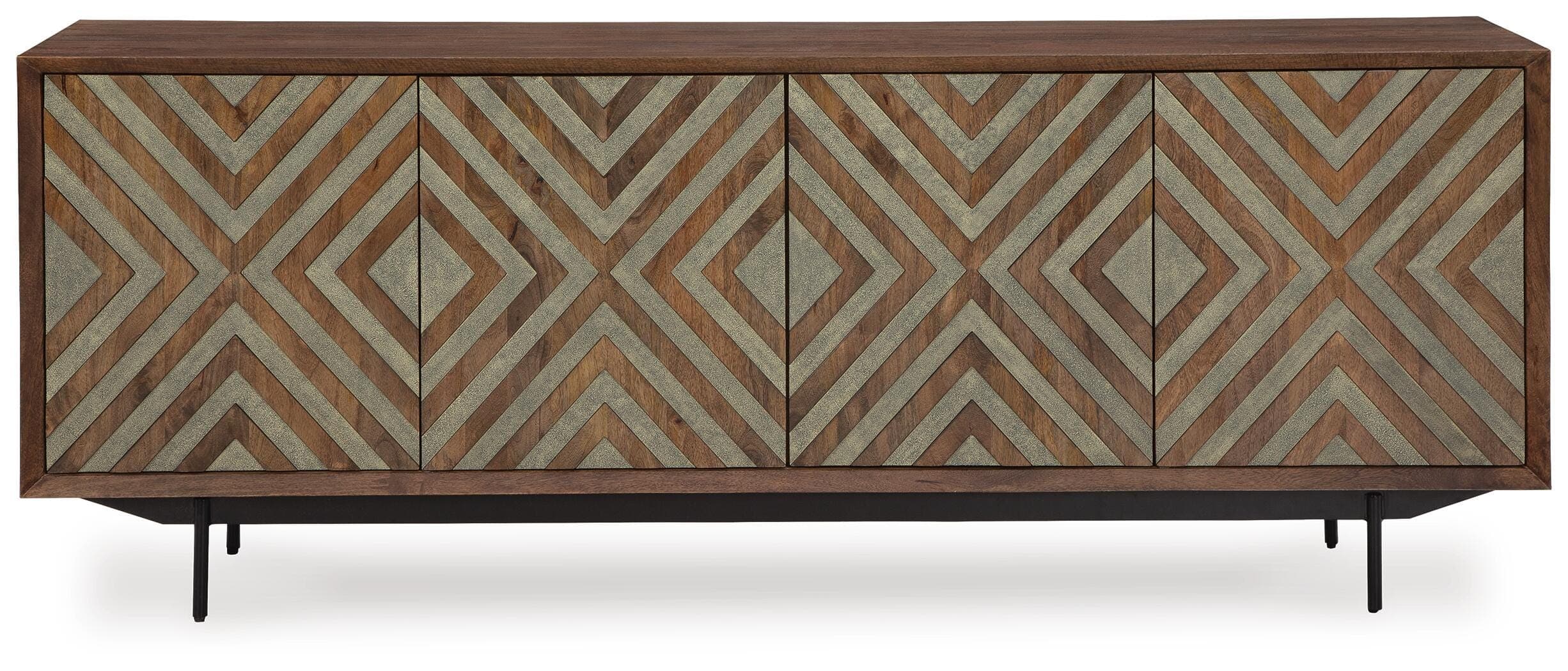 Dreggan Accent Cabinet — Black/Gray;Brown/Beige — view 4