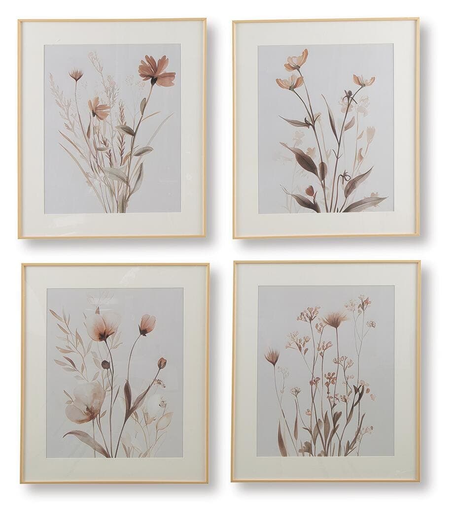 Chettings Wall Art (Set of 4) — Beige/Gray/Blush — Middletown Furniture, Middletown OH