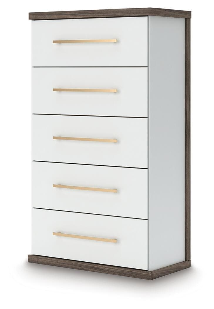 Mazilar Chest of Drawers — White;Brown/Beige — view 5