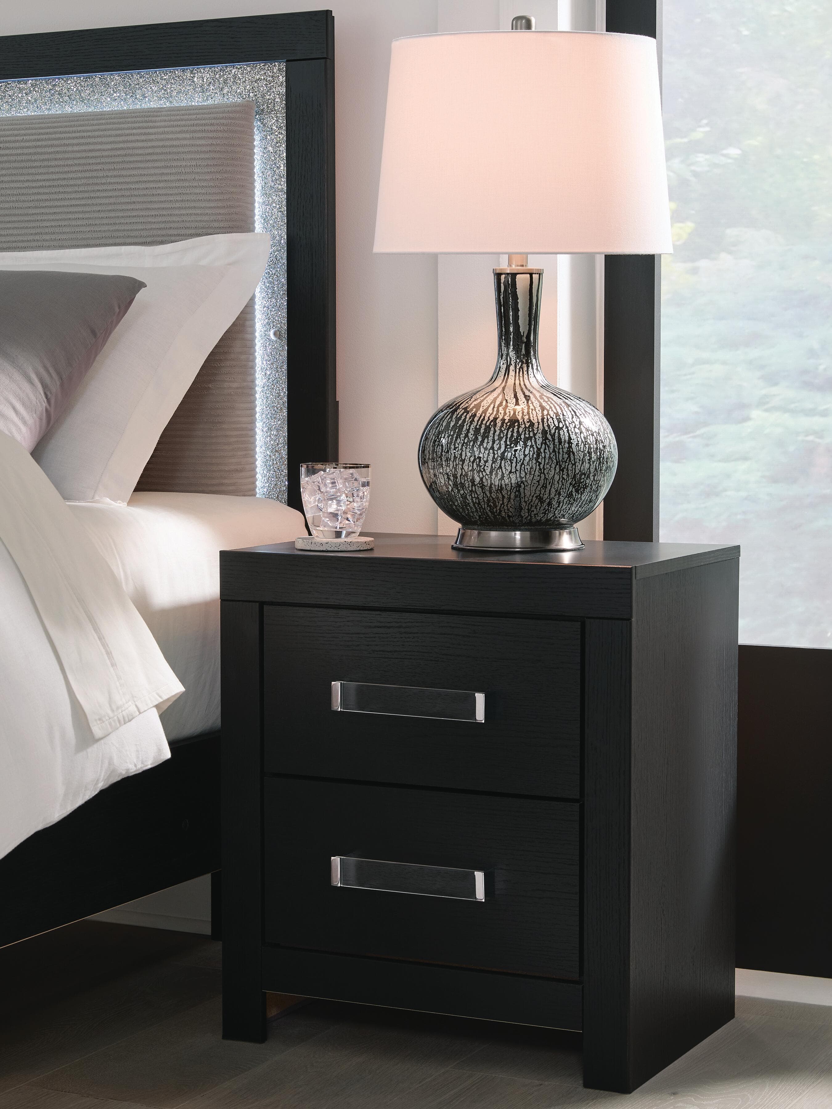 Raechalla Nightstand — Black/Gray — view 2