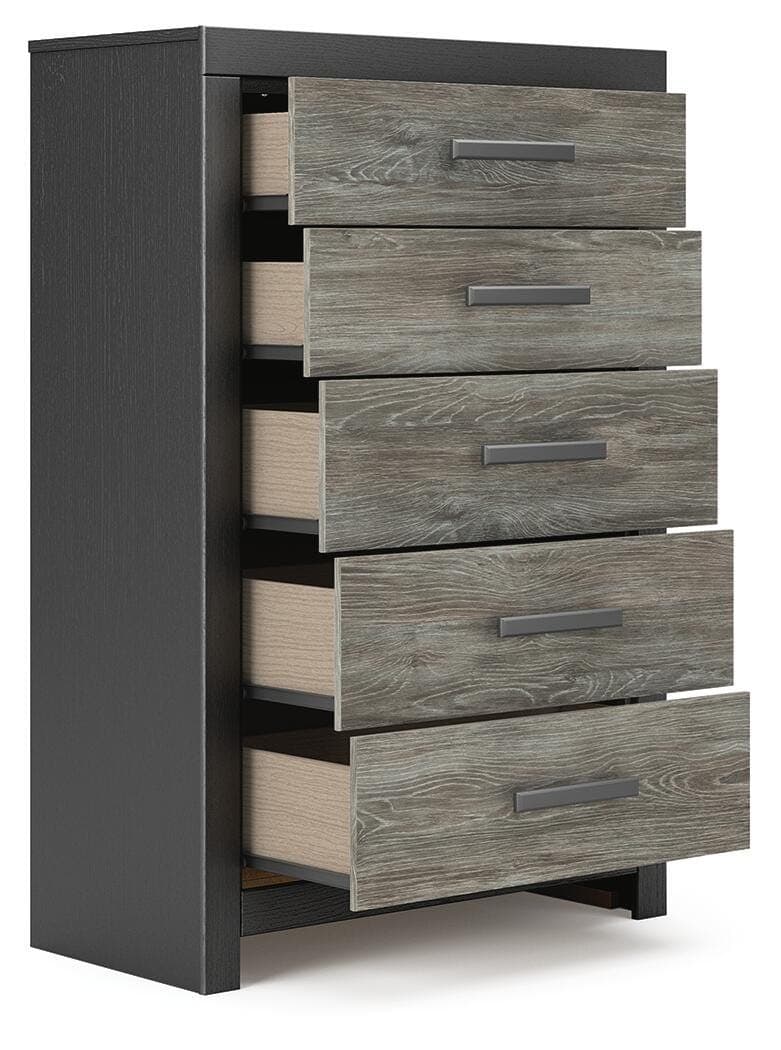 Jonnifer Chest of Drawers — Black/Gray — view 2