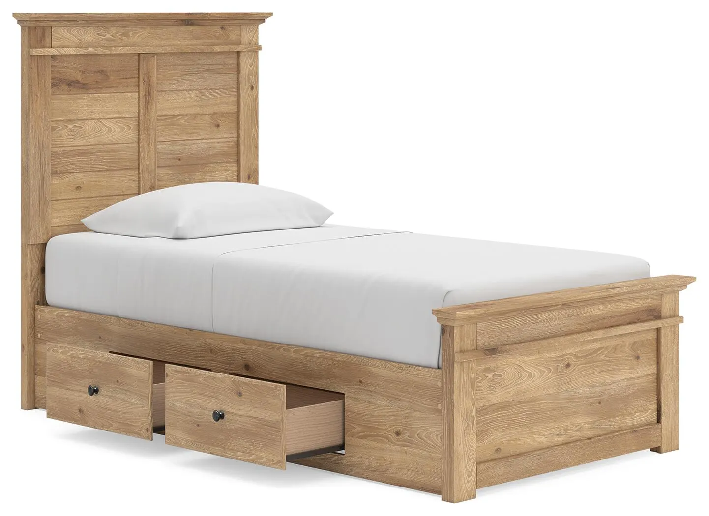 Fenderport Twin Panel Storage Bed — Tan — view 5