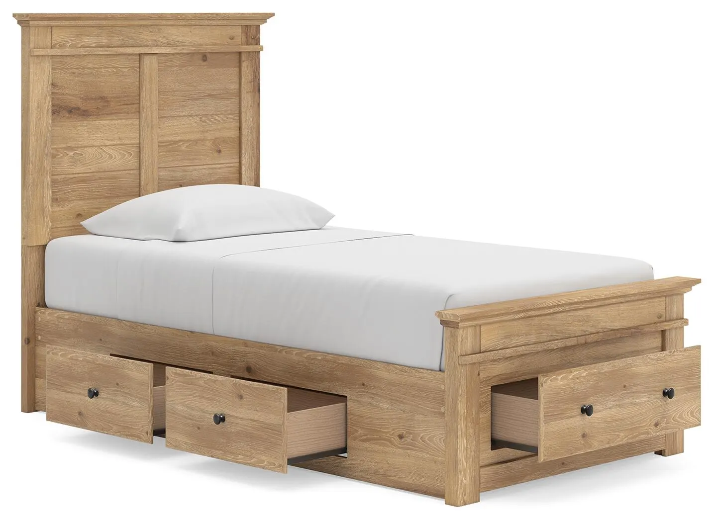 Fenderport Twin Panel Storage Bed — Tan — view 5