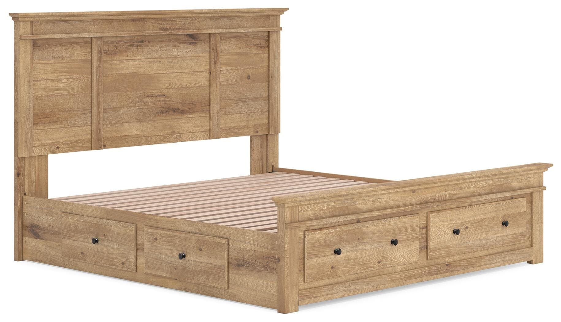 Fenderport King Panel Storage Bed — Tan — view 3