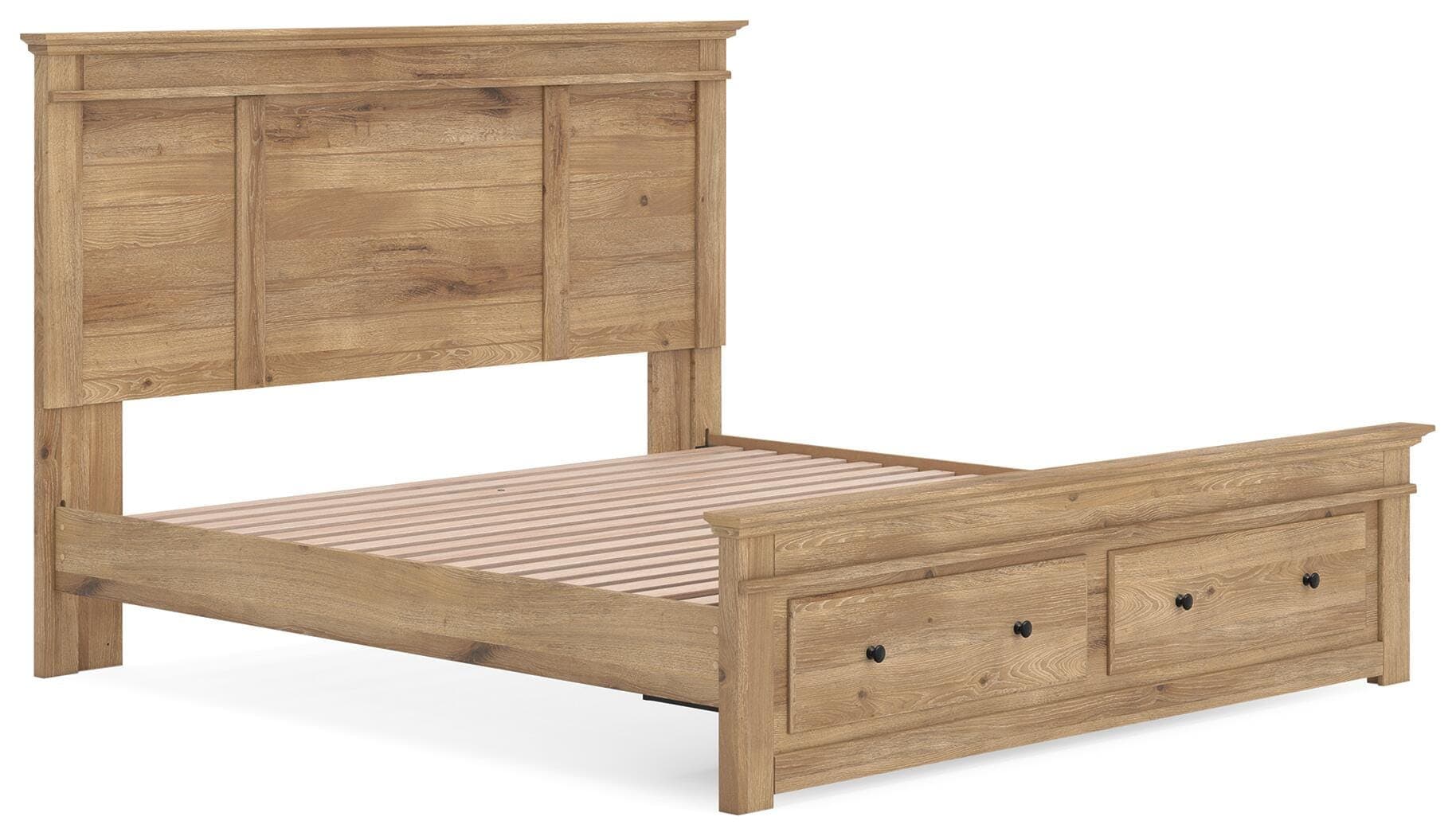 Fenderport King Panel Storage Bed — Tan — view 3