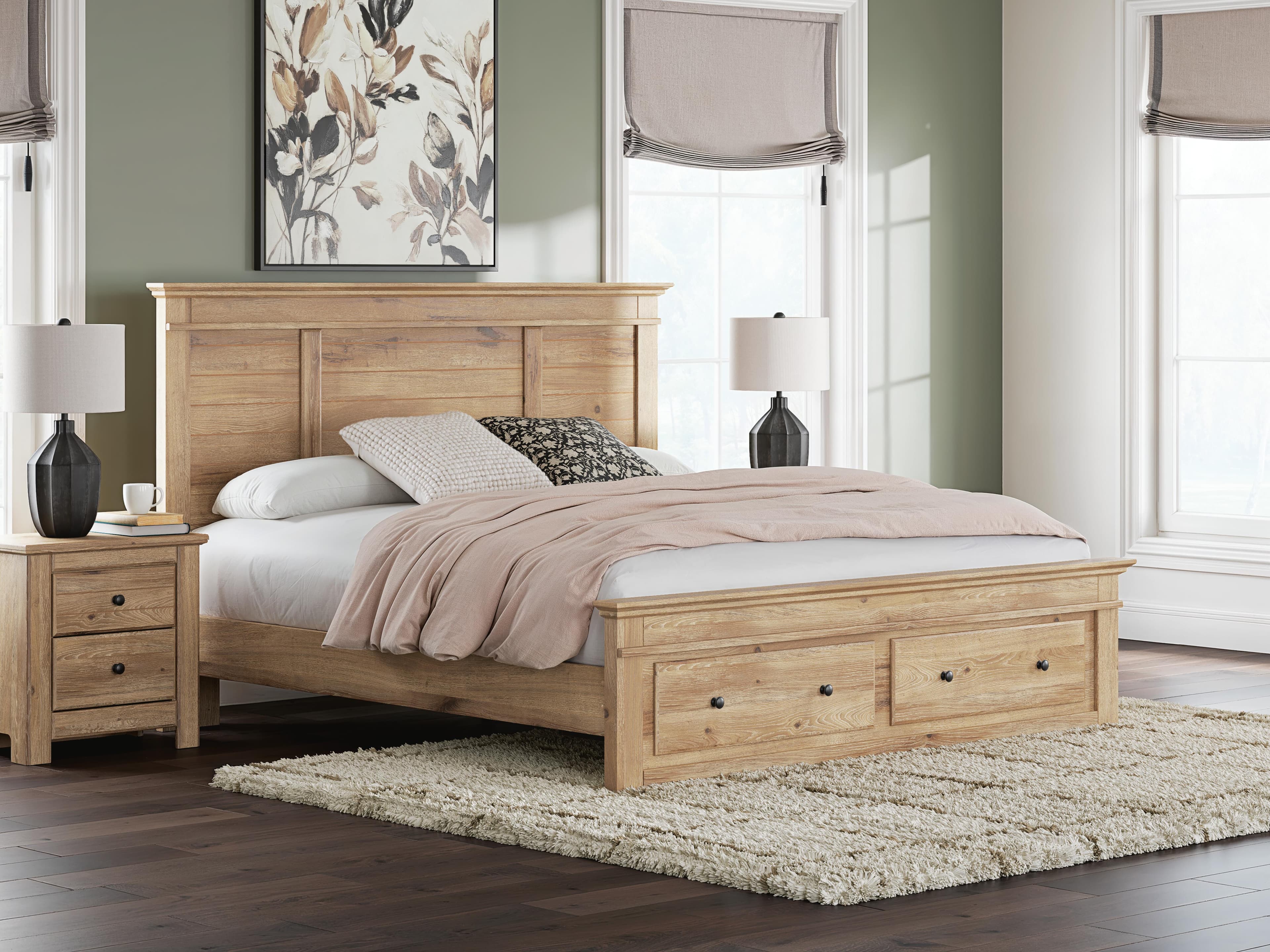 Fenderport King Panel Storage Bed — Tan — view 2