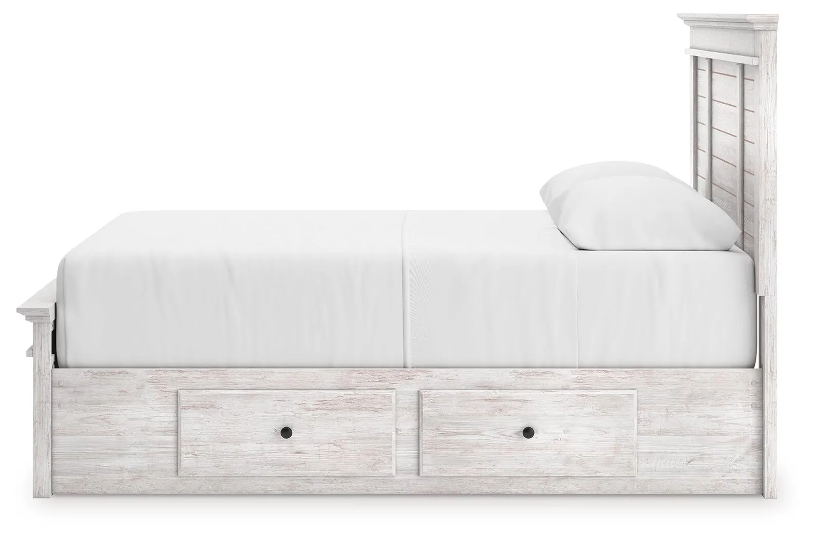 Fenderport Queen Panel Storage Bed — Whitewash — view 7