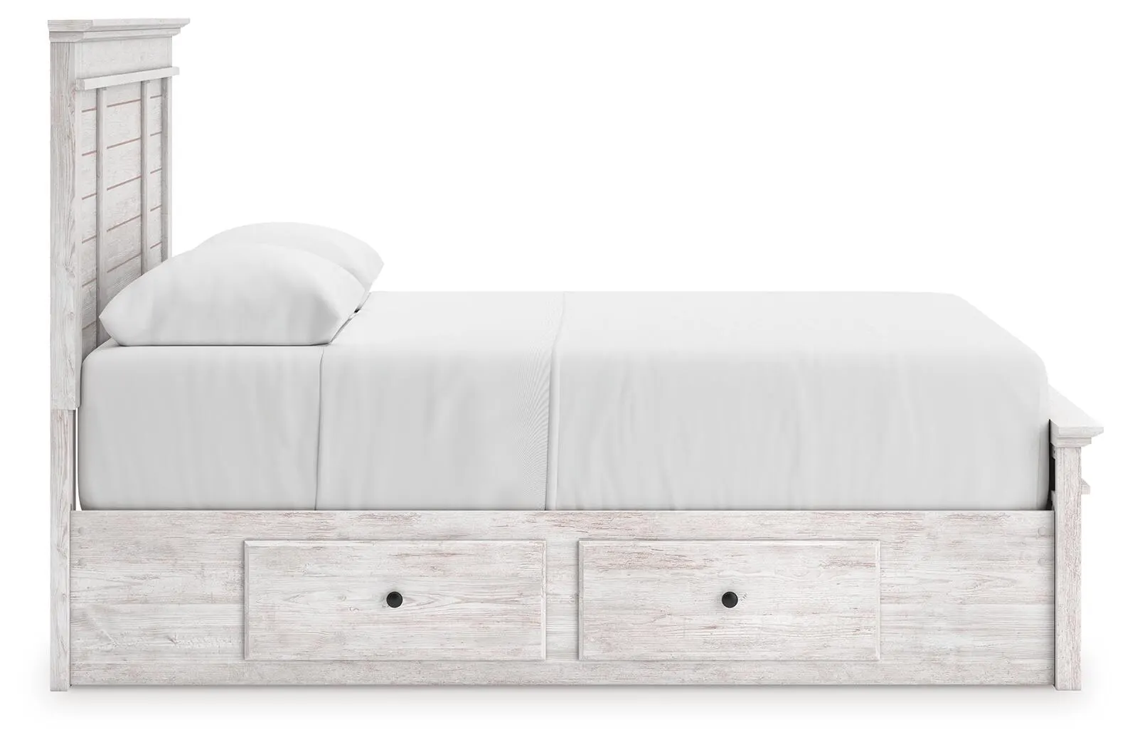 Fenderport Queen Panel Storage Bed — Whitewash — view 8