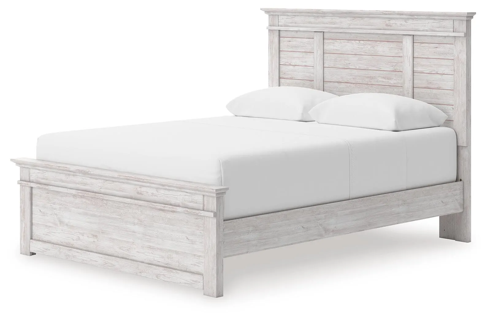 Fenderport Queen Panel Storage Bed — Whitewash — view 2
