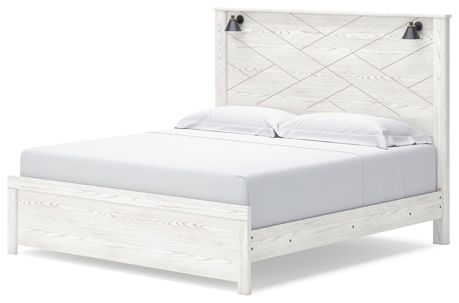Gerridan King Panel Bed — Black/Gray;White — view 4