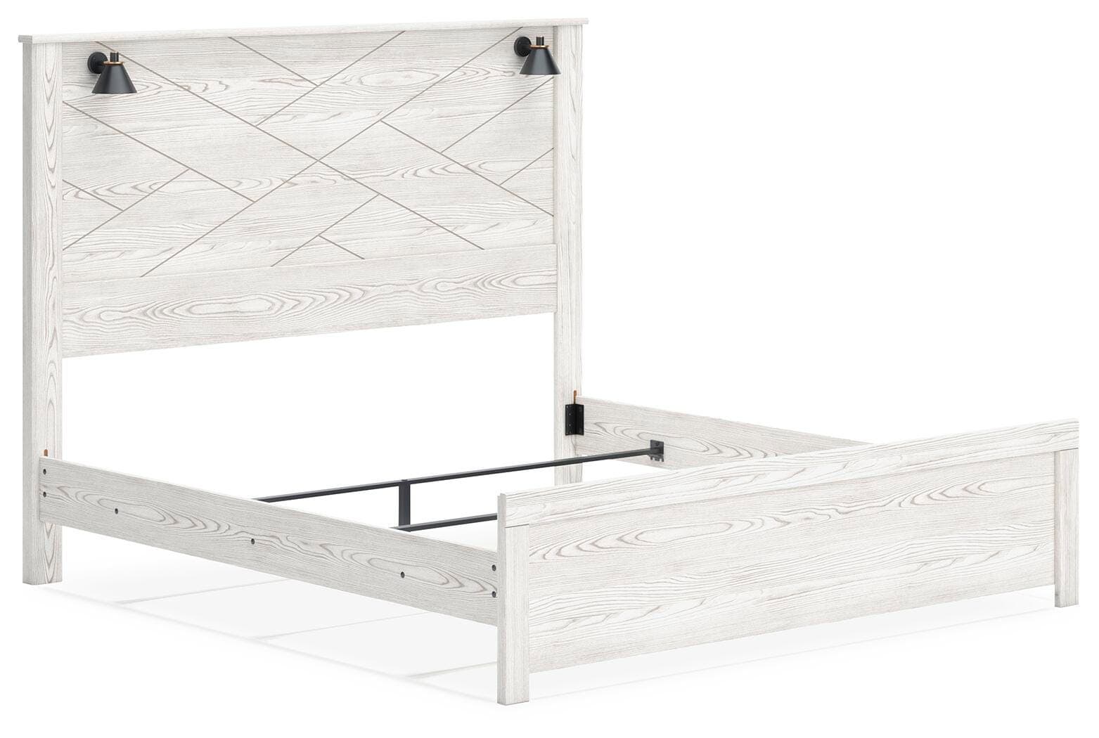 Gerridan King Panel Bed — Black/Gray;White — view 2