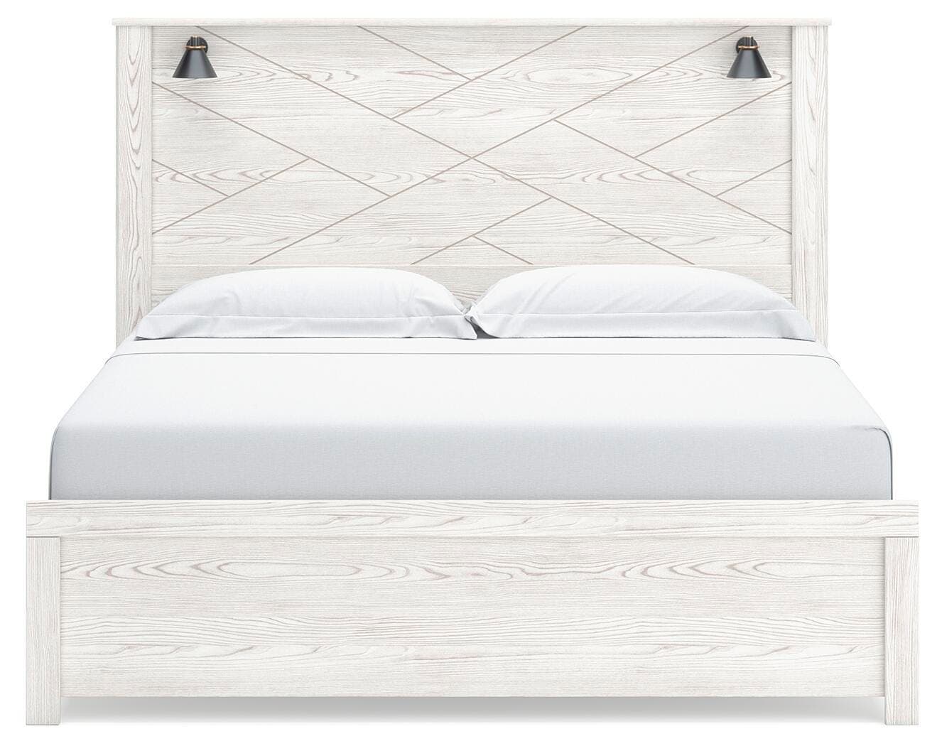 Gerridan King Panel Bed — Black/Gray;White — view 3