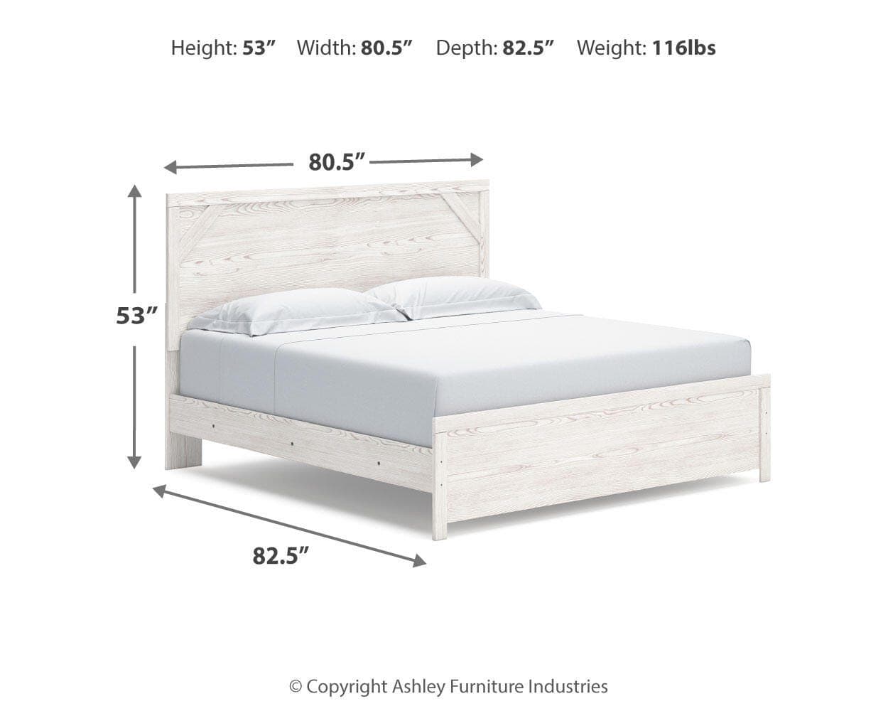 Gerridan King Panel Bed — Black/Gray;White — view 4