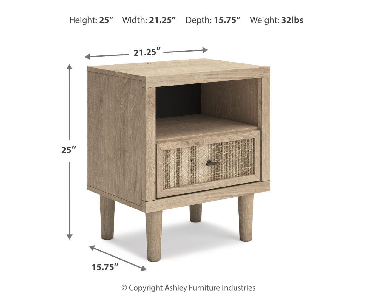 Cielden Nightstand — Brown/Beige — view 4