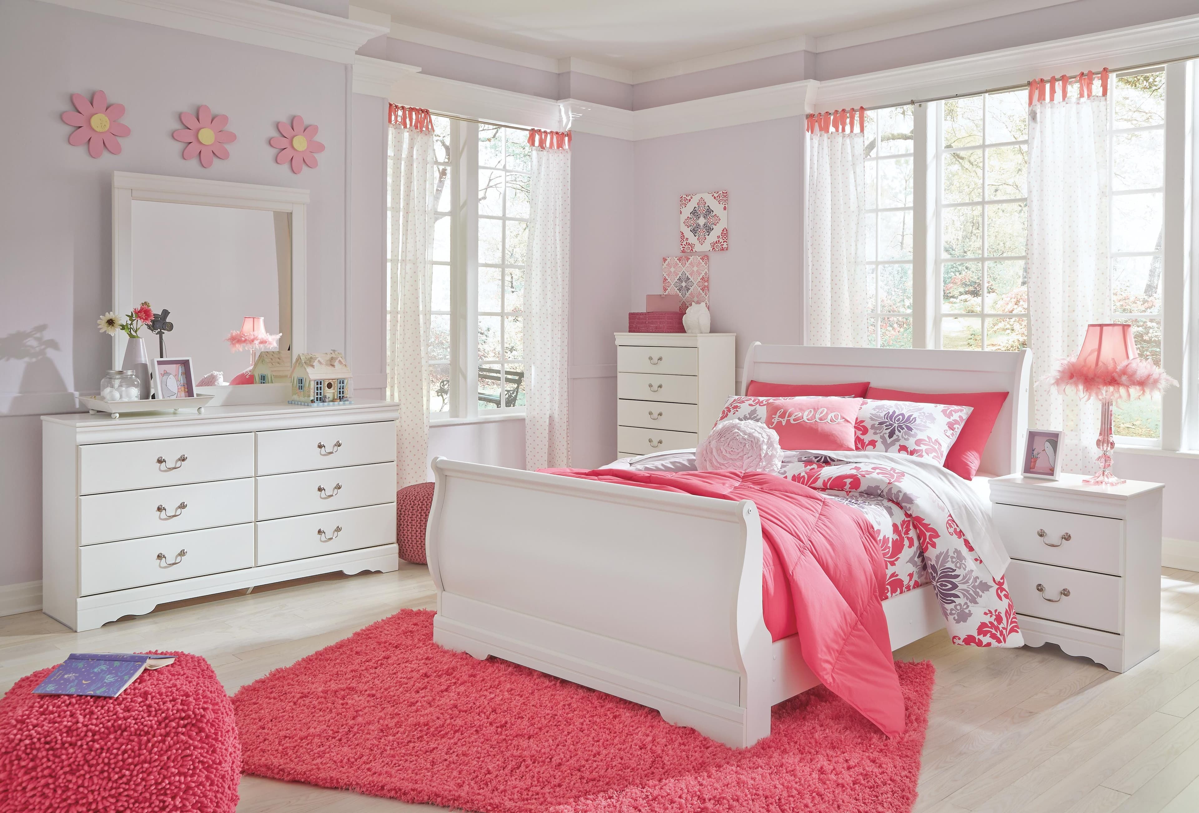 Anarasia Full Sleigh Bed — White — view 3