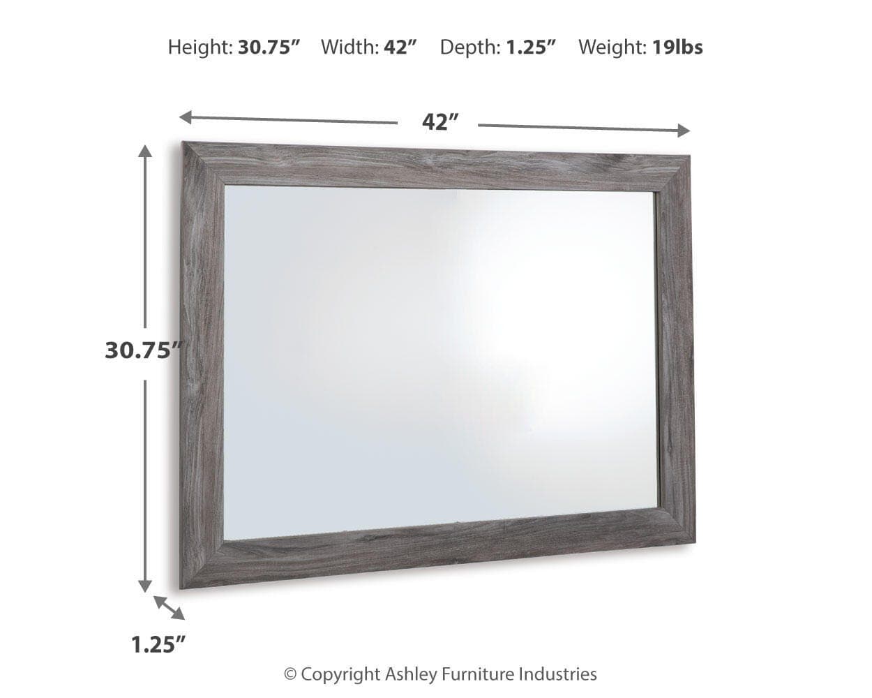 Bronyan Bedroom Mirror — Black/Gray — view 3