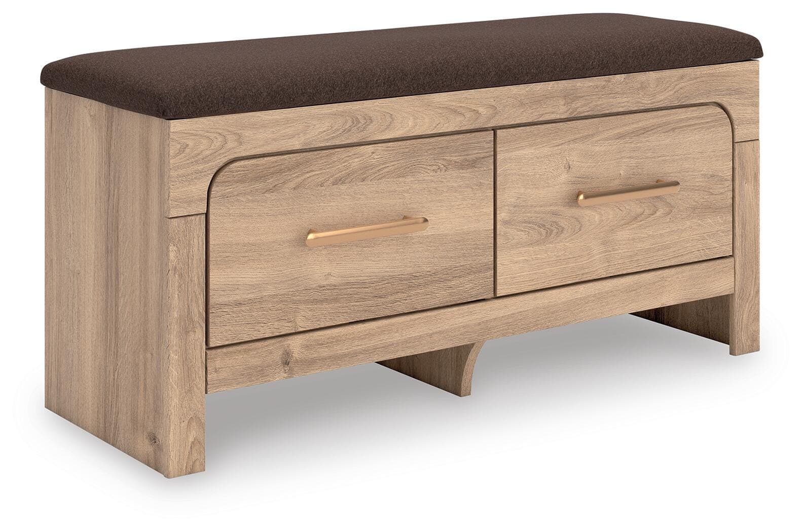 Hollymount Bedroom Storage Bench — Brown/Beige — Middletown Furniture, Middletown OH